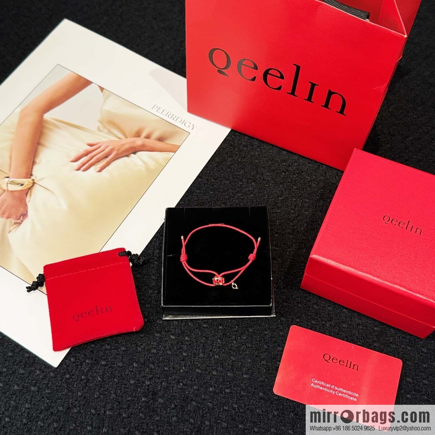 ❗️New ❗️ ☀️ Qeelin Kirin Petite Wulu Circle Gourd Red Rope Hand Rope ☀️