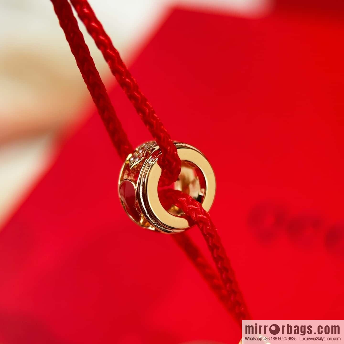 ❗️New ❗️ ☀️ Qeelin Kirin Petite Wulu Circle Gourd Red Rope Hand Rope ☀️