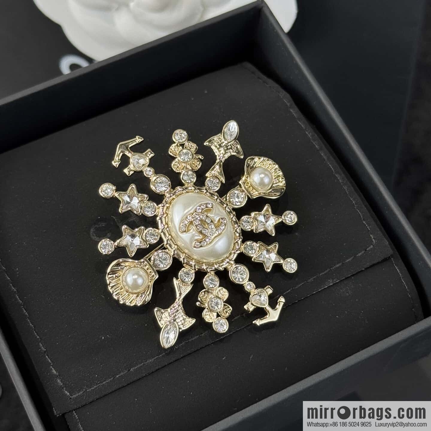 ❗️New ❗️ ☀️ new ☑️ Chanel double c shell anchor ⚓ brooch ☀️