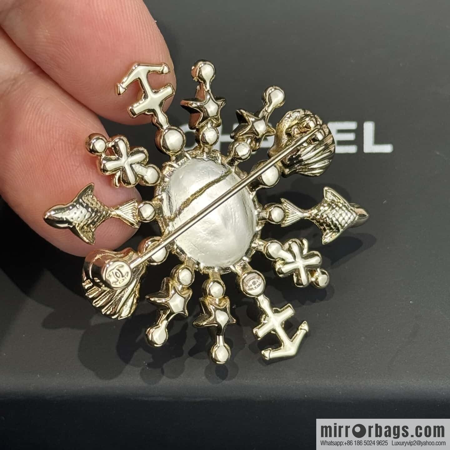 ❗️New ❗️ ☀️ new ☑️ Chanel double c shell anchor ⚓ brooch ☀️