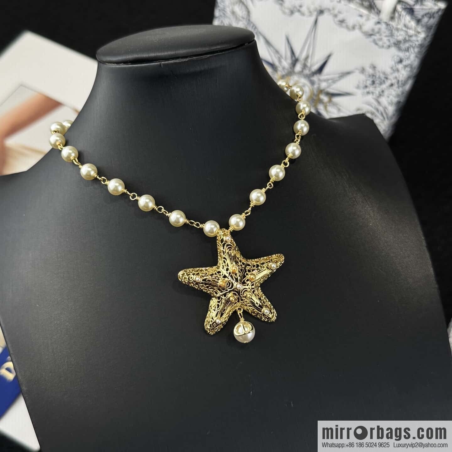 ❗️New ❗️ ☀️ New ☑️ Dior Pearl Pentagram ⭐ Star Necklace ☀️