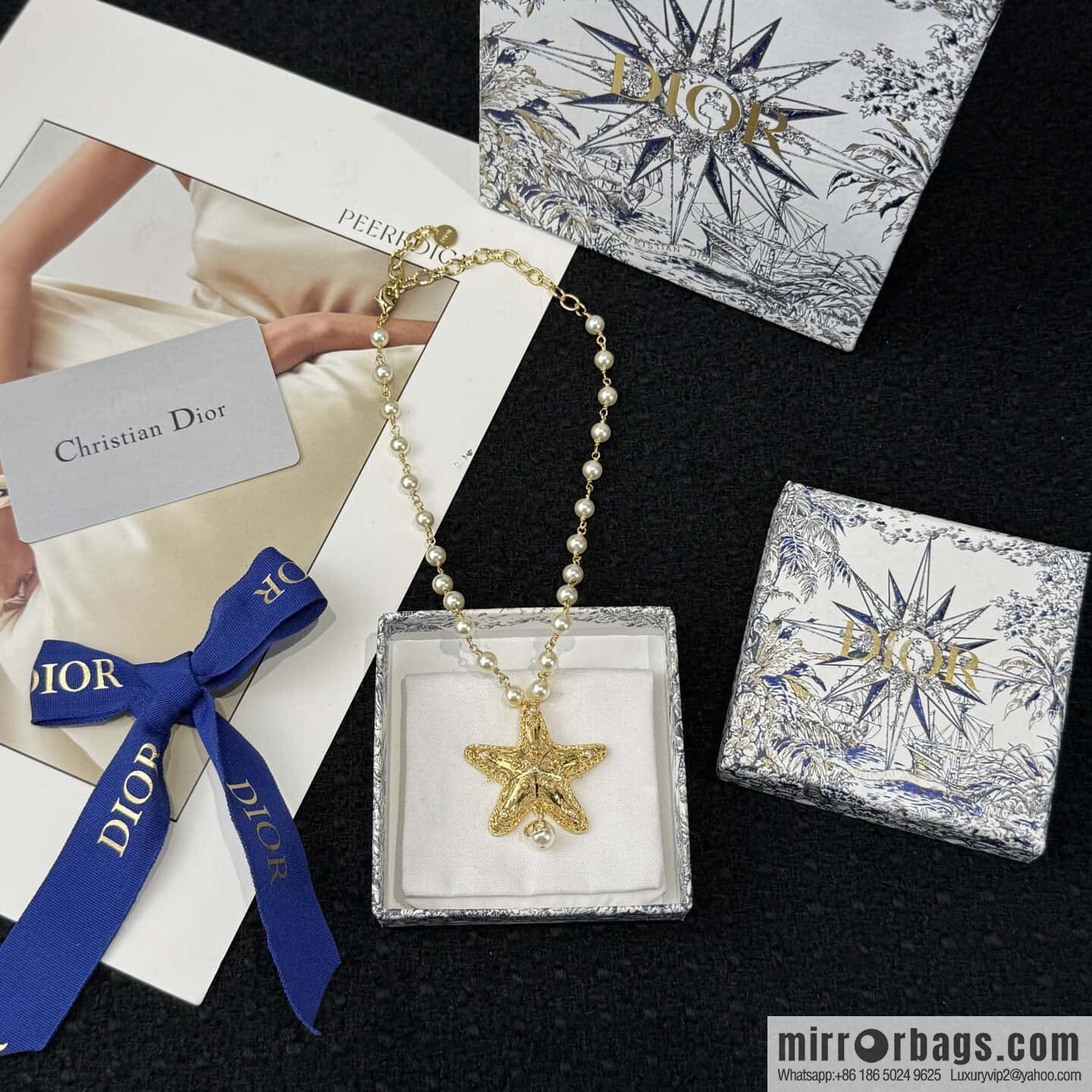 ❗️New ❗️ ☀️ New ☑️ Dior Pearl Pentagram ⭐ Star Necklace ☀️