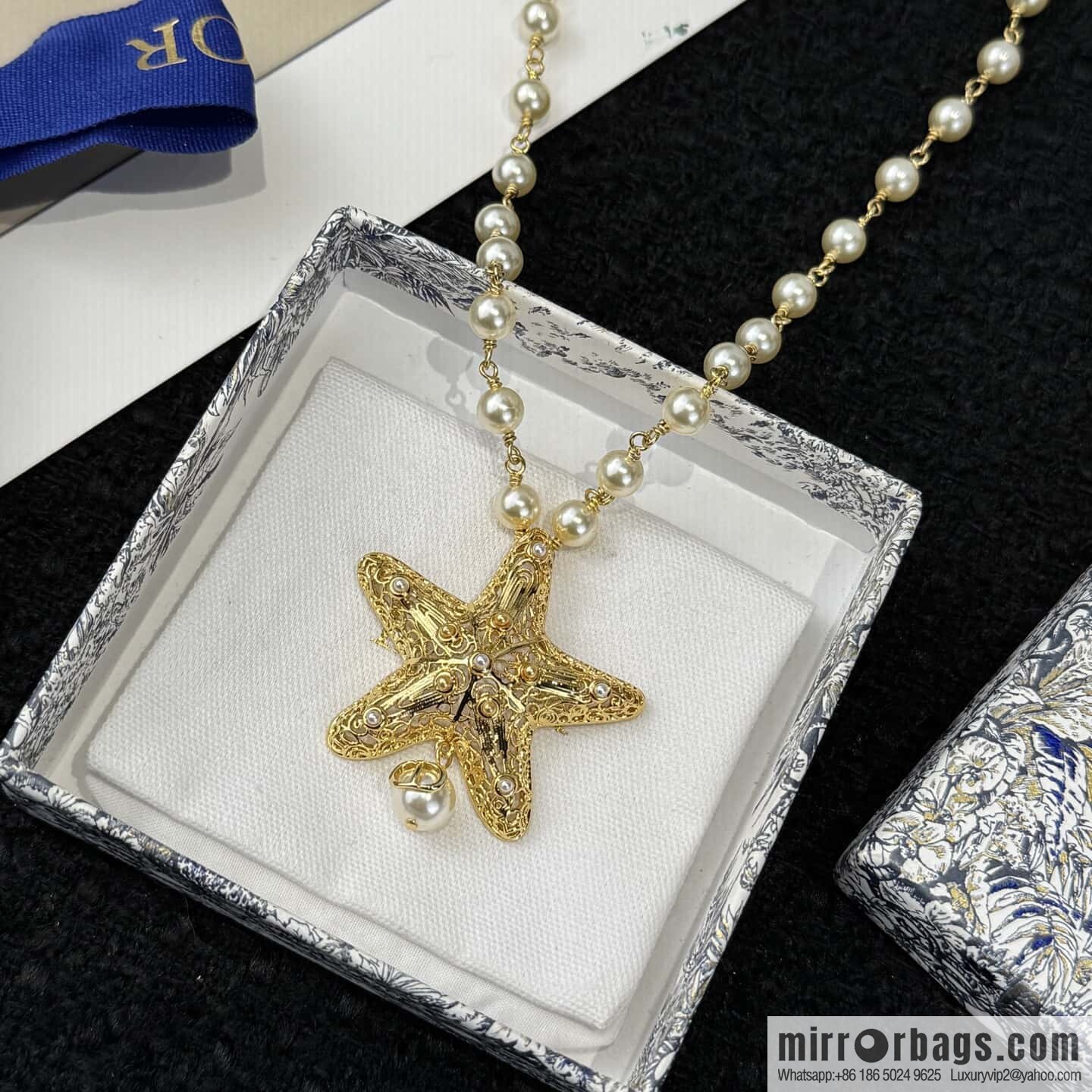 ❗️New ❗️ ☀️ New ☑️ Dior Pearl Pentagram ⭐ Star Necklace ☀️