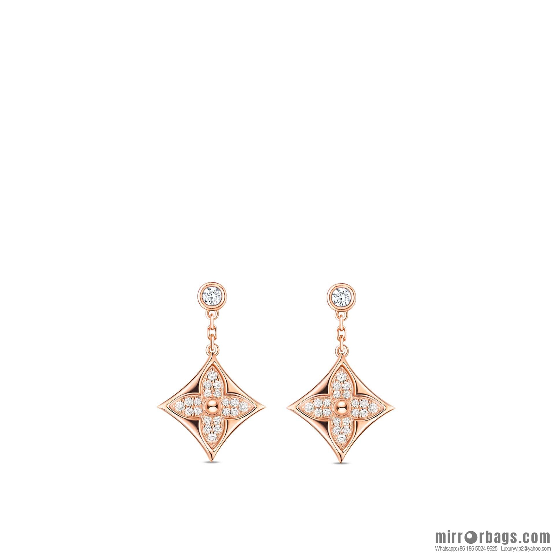 ❗️New ❗️ ☀ Louis Vuitton LV full diamond flower stud earrings ☀