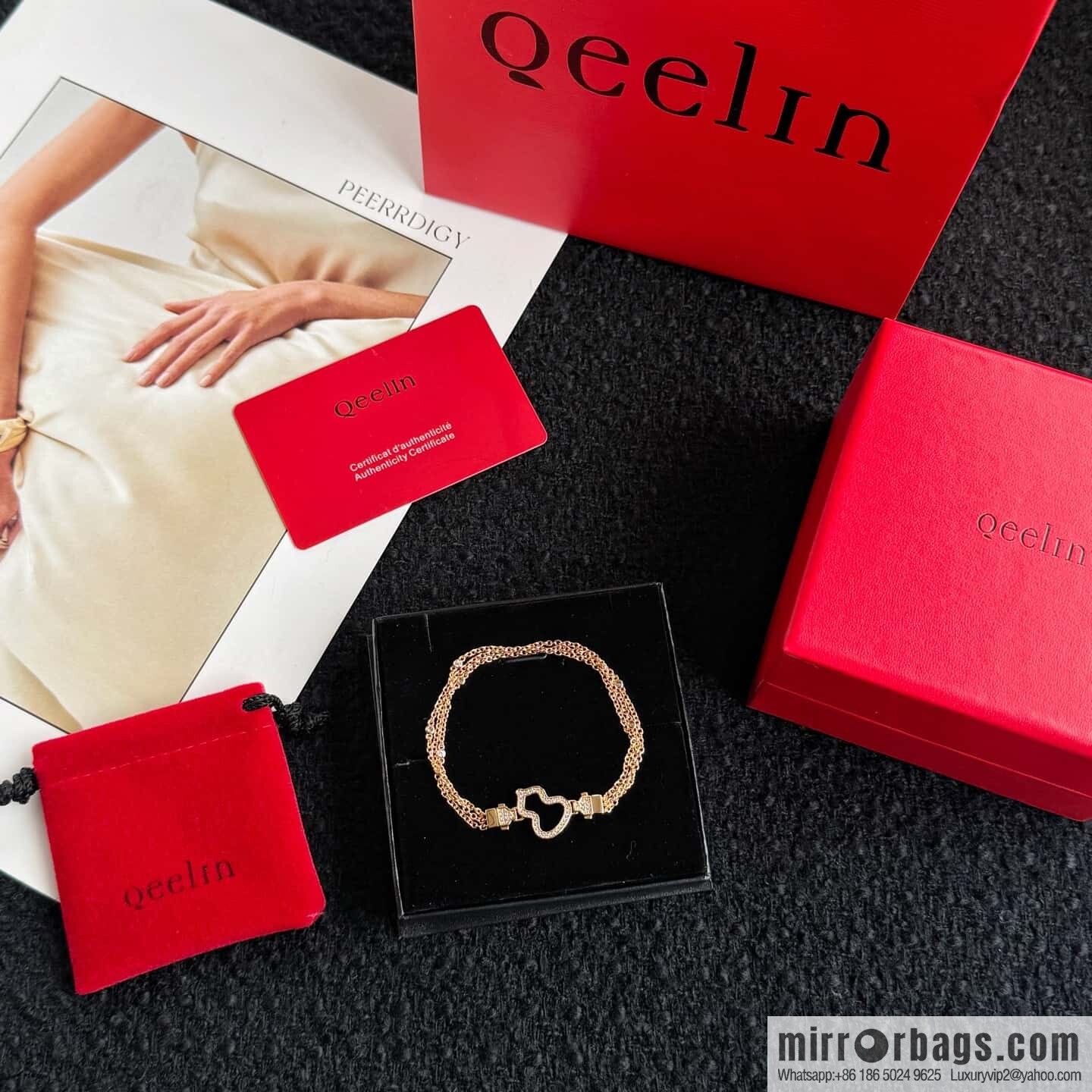 ❗️New ❗️ ☀️ Qeelin Petite Wulu Hollow Gourd Three-layer Bracelet ☀️