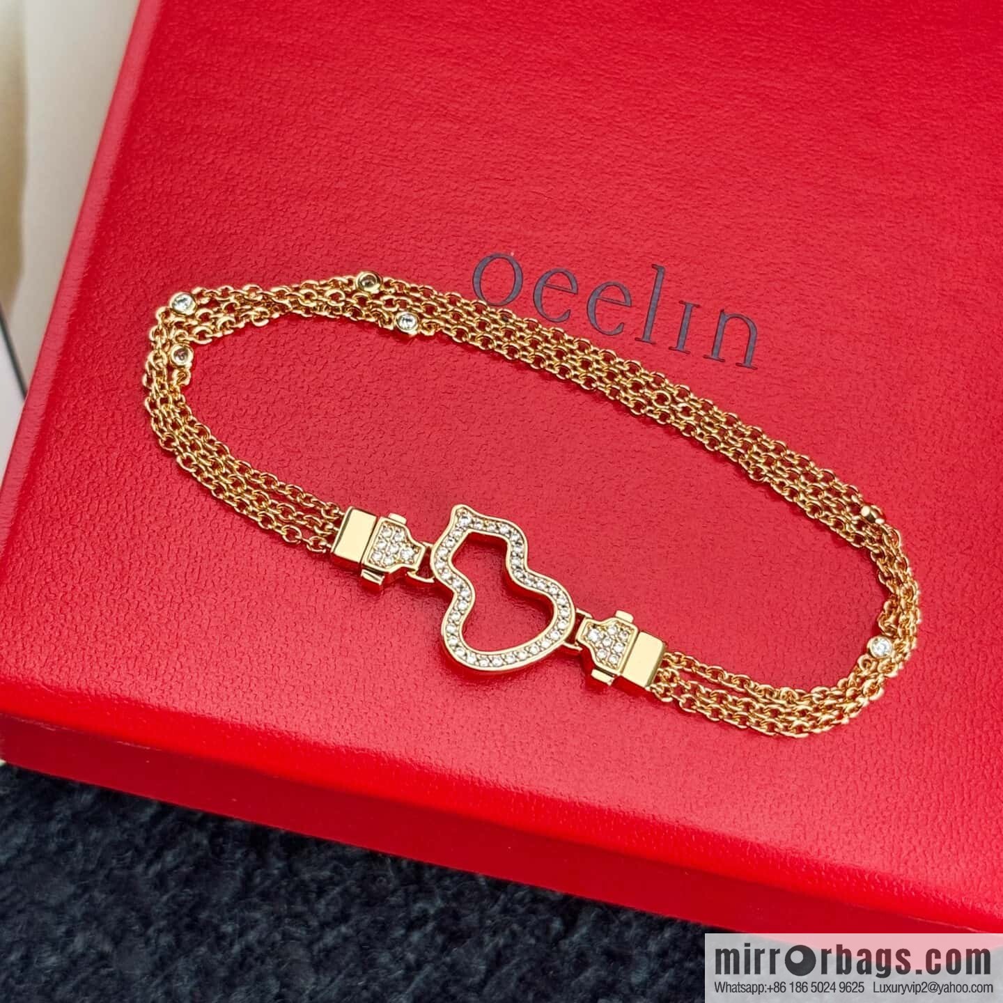 ❗️New ❗️ ☀️ Qeelin Petite Wulu Hollow Gourd Three-layer Bracelet ☀️