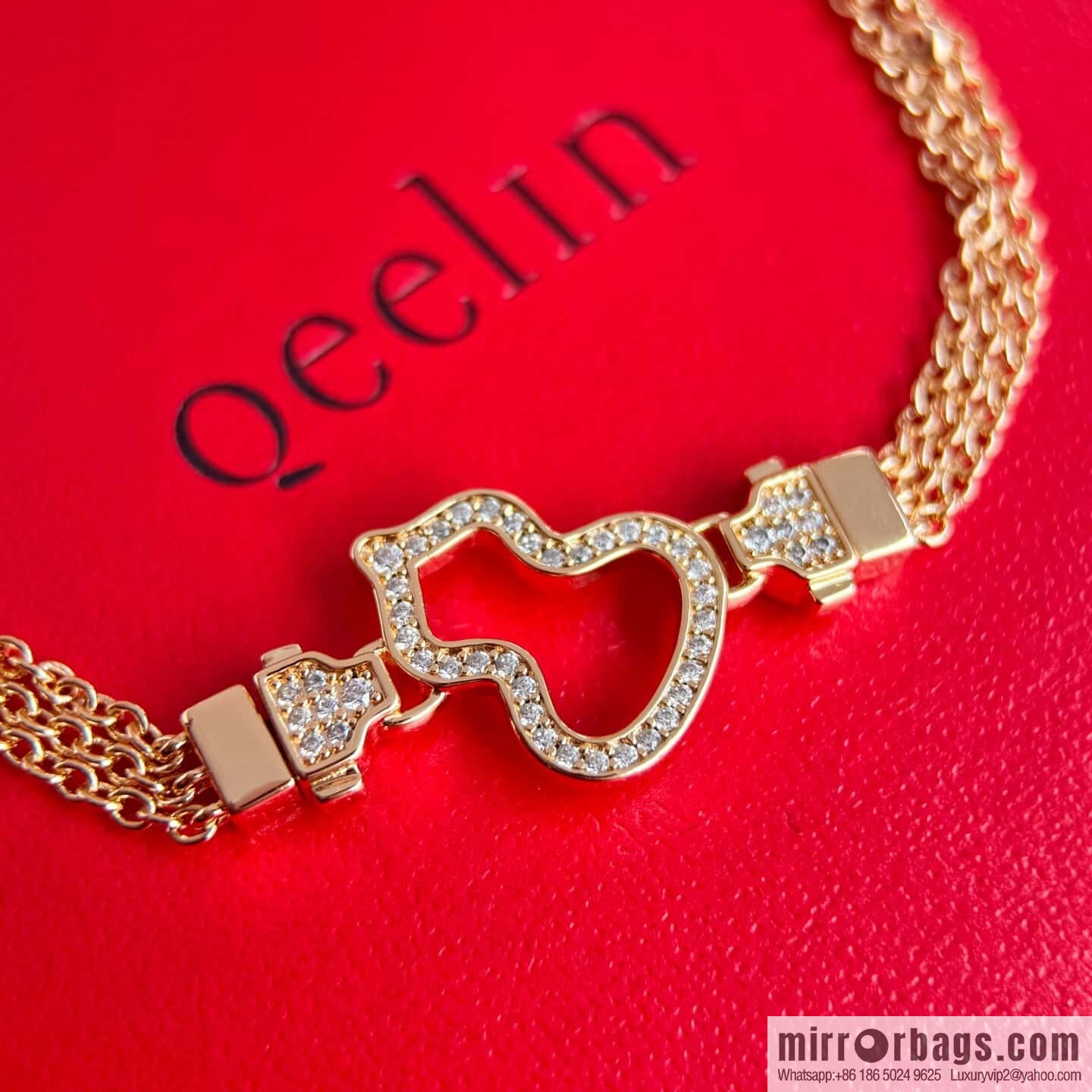 ❗️New ❗️ ☀️ Qeelin Petite Wulu Hollow Gourd Three-layer Bracelet ☀️