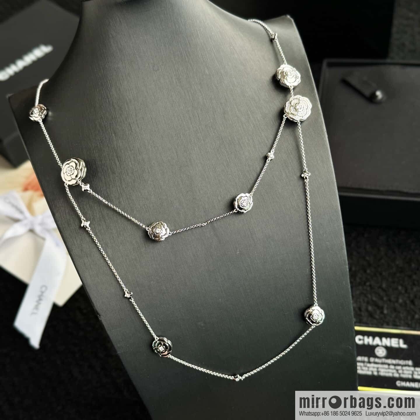 ❗️New ❗️ a variety of wearing methods ☀️ new ☑️ Chanel double c camellia sweater chain necklace ☀️
