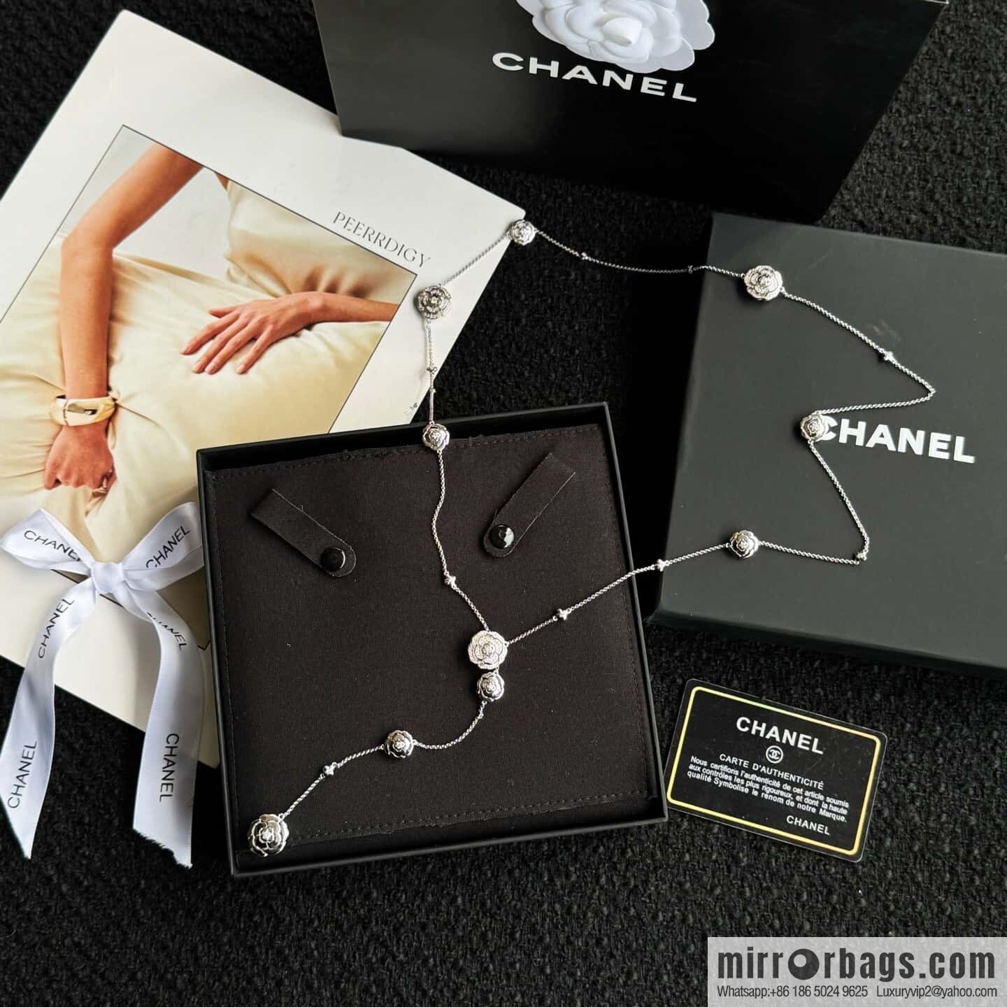 ❗️New ❗️ a variety of wearing methods ☀️ new ☑️ Chanel double c camellia sweater chain necklace ☀️