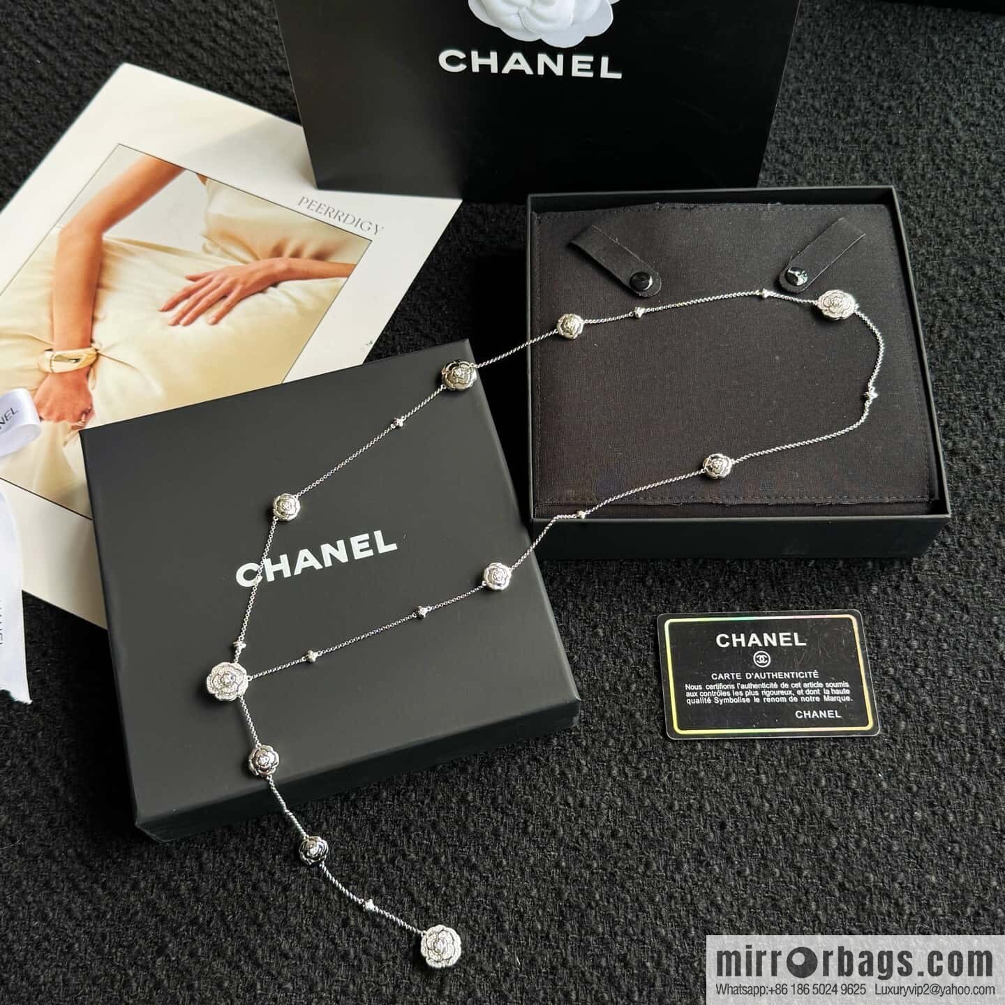 ❗️New ❗️ a variety of wearing methods ☀️ new ☑️ Chanel double c camellia sweater chain necklace ☀️