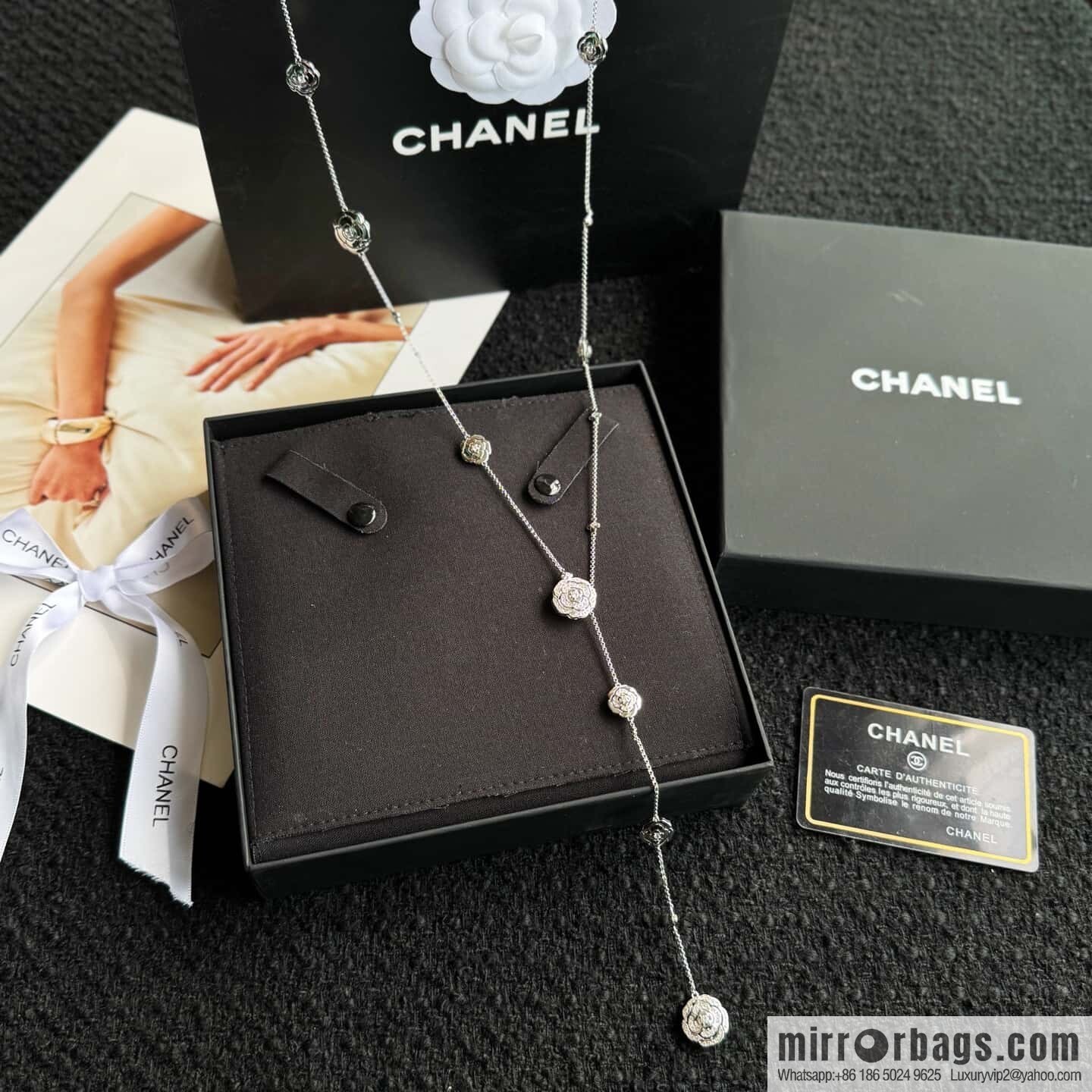 ❗️New ❗️ a variety of wearing methods ☀️ new ☑️ Chanel double c camellia sweater chain necklace ☀️
