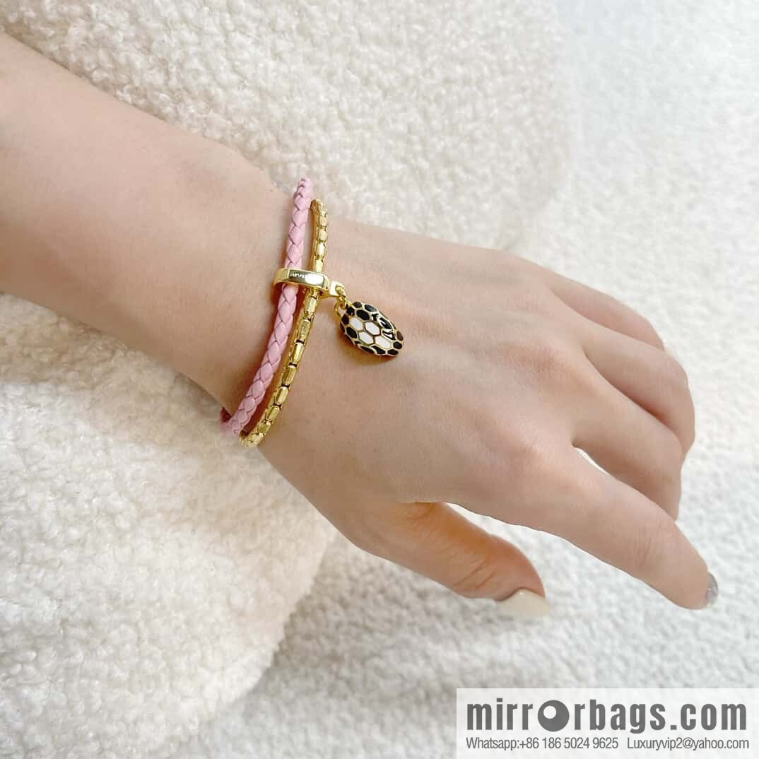 ❗️New ❗️ 7 color ☀ BVLGARI SERPENTI FOREVER series snakehead double leather rope bracelet bracelet ☀️