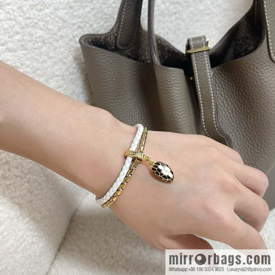 ❗️New ❗️ 7 color ☀ BVLGARI SERPENTI FOREVER series snakehead double leather rope bracelet bracelet ☀️