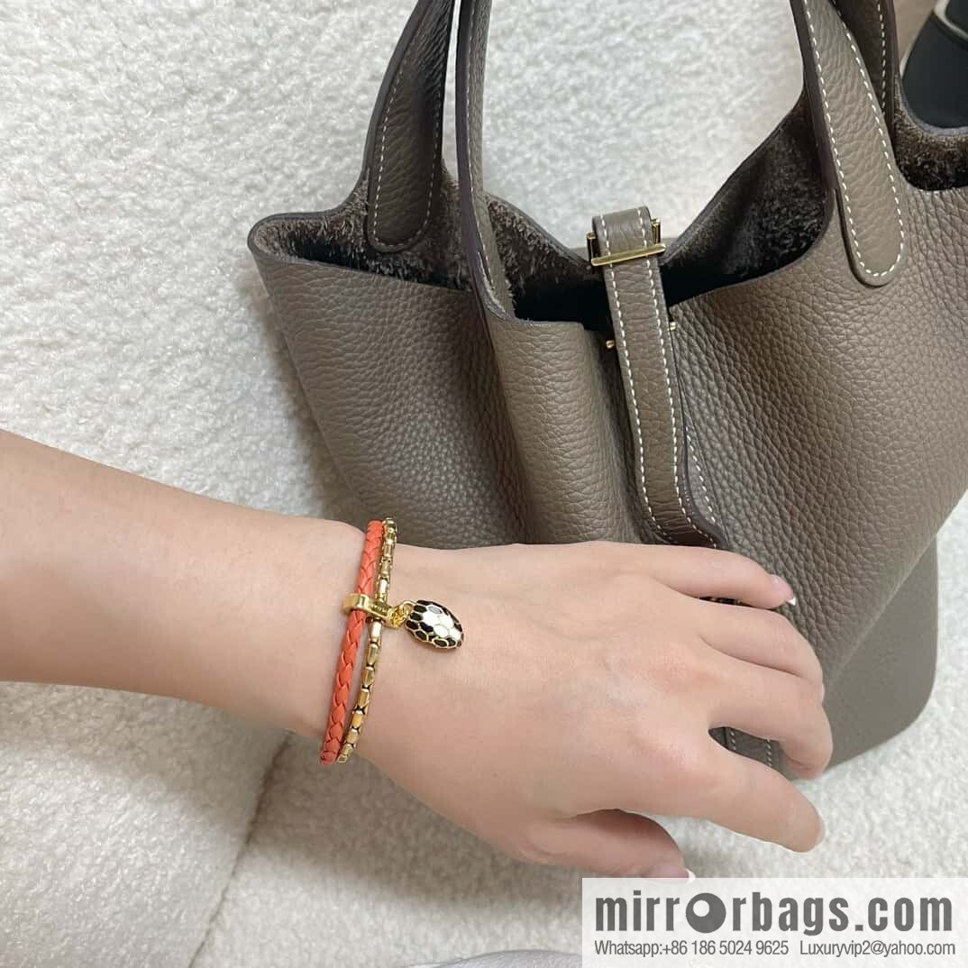 ❗️New ❗️ 7 color ☀ BVLGARI SERPENTI FOREVER series snakehead double leather rope bracelet bracelet ☀️