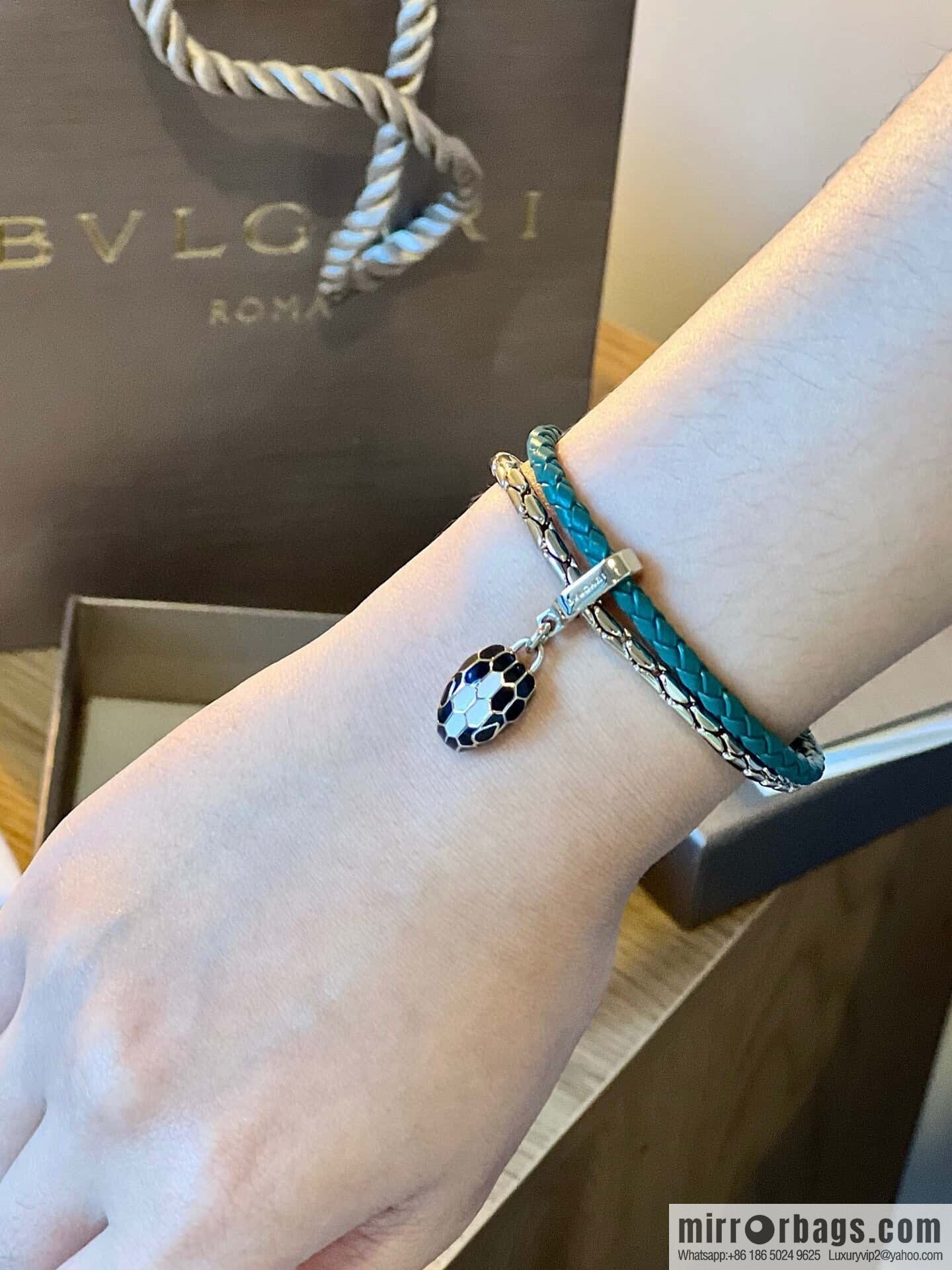 ❗️New ❗️ 7 color ☀ BVLGARI SERPENTI FOREVER series snakehead double leather rope bracelet bracelet ☀️