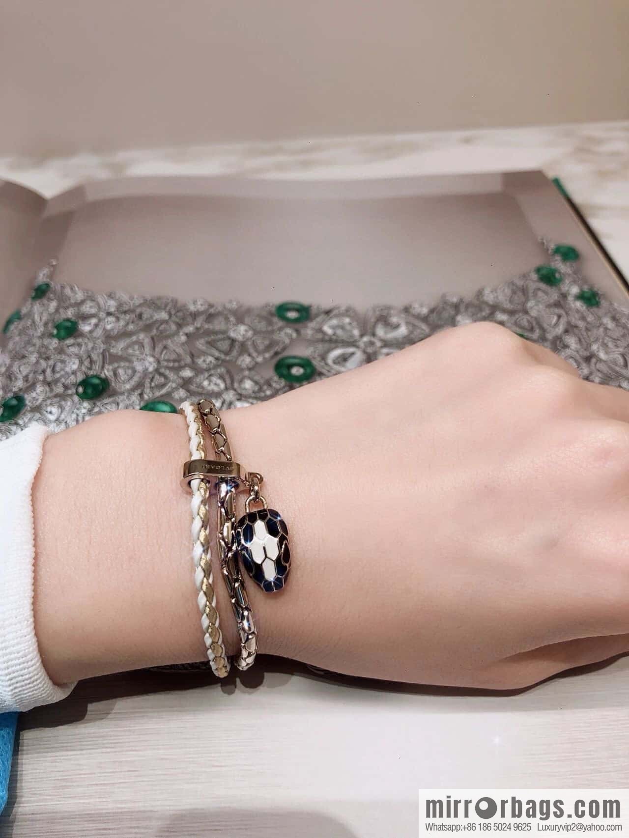 ❗️New ❗️ 7 color ☀ BVLGARI SERPENTI FOREVER series snakehead double leather rope bracelet bracelet ☀️