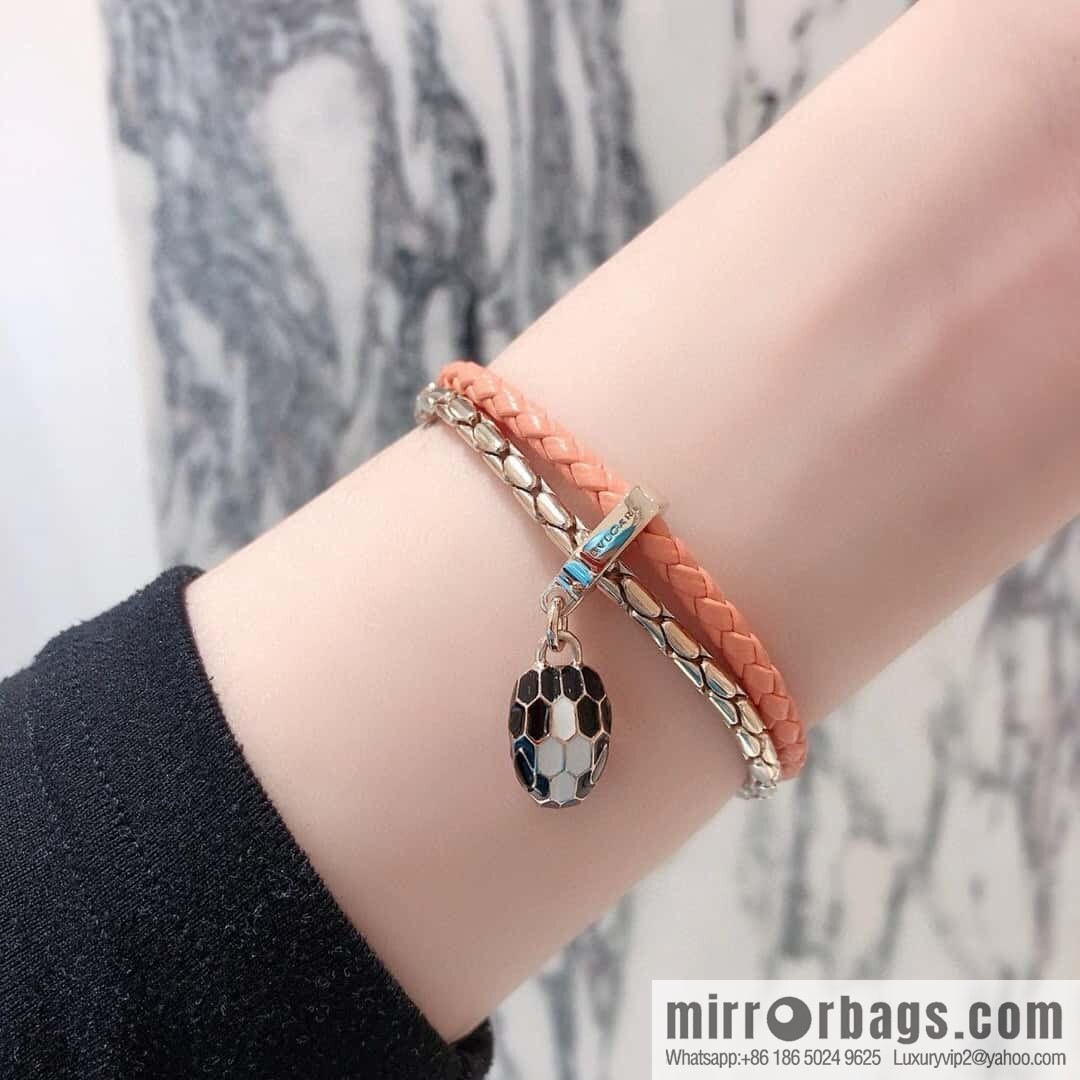 ❗️New ❗️ 7 color ☀ BVLGARI SERPENTI FOREVER series snakehead double leather rope bracelet bracelet ☀️