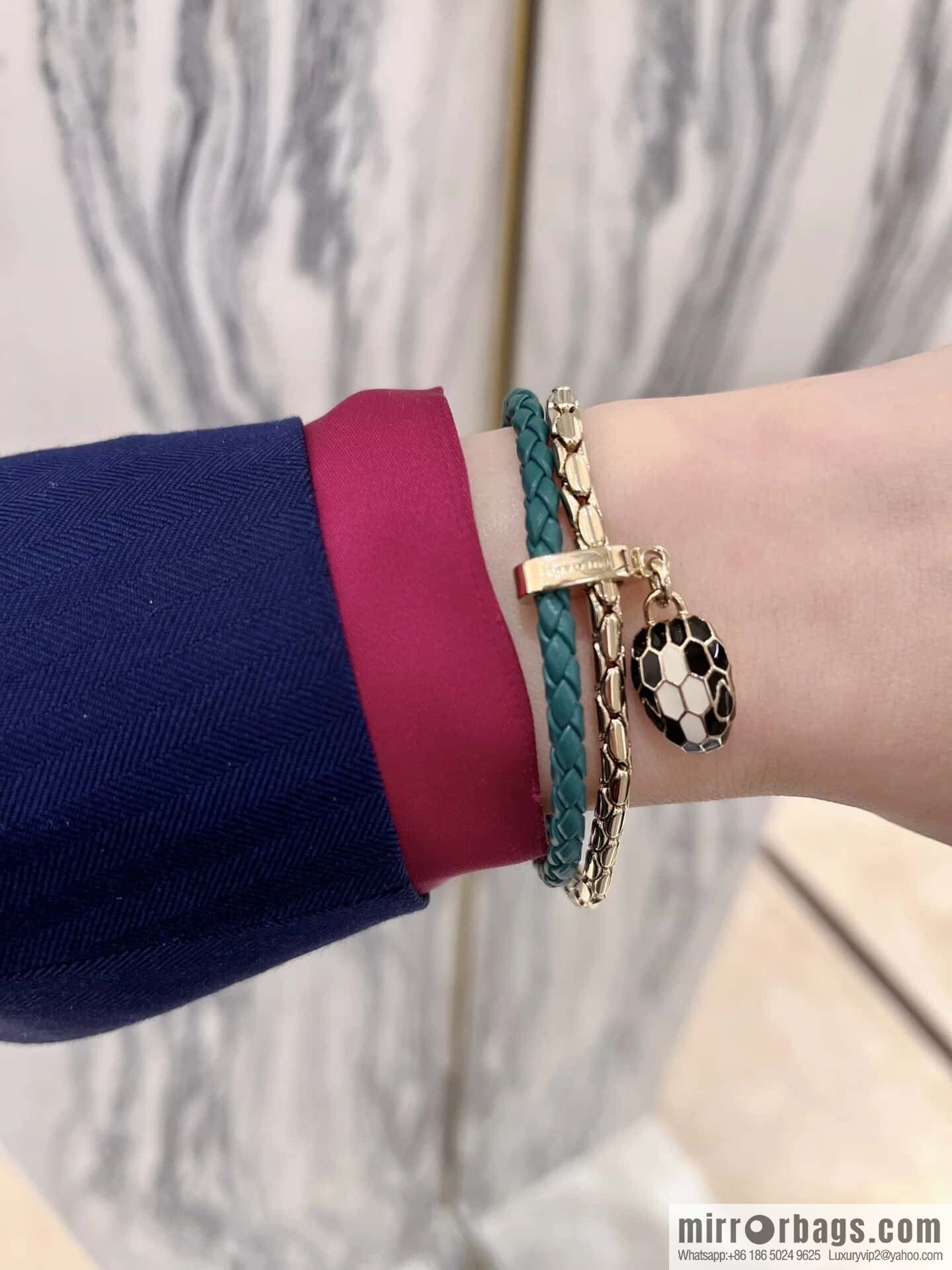 ❗️New ❗️ 7 color ☀ BVLGARI SERPENTI FOREVER series snakehead double leather rope bracelet bracelet ☀️