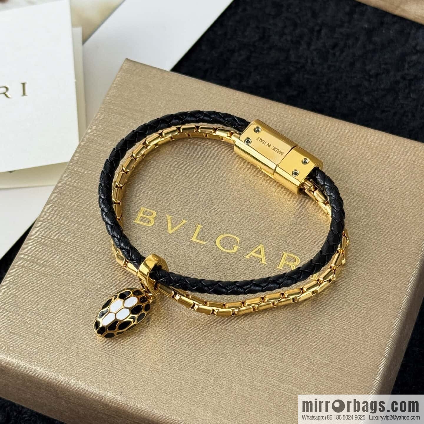 ❗️New ❗️ 7 color ☀ BVLGARI SERPENTI FOREVER series snakehead double leather rope bracelet bracelet ☀️