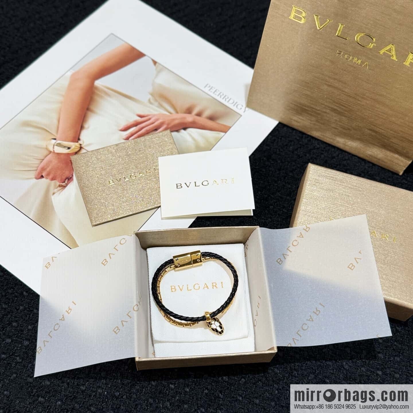 ❗️New ❗️ 7 color ☀ BVLGARI SERPENTI FOREVER series snakehead double leather rope bracelet bracelet ☀️