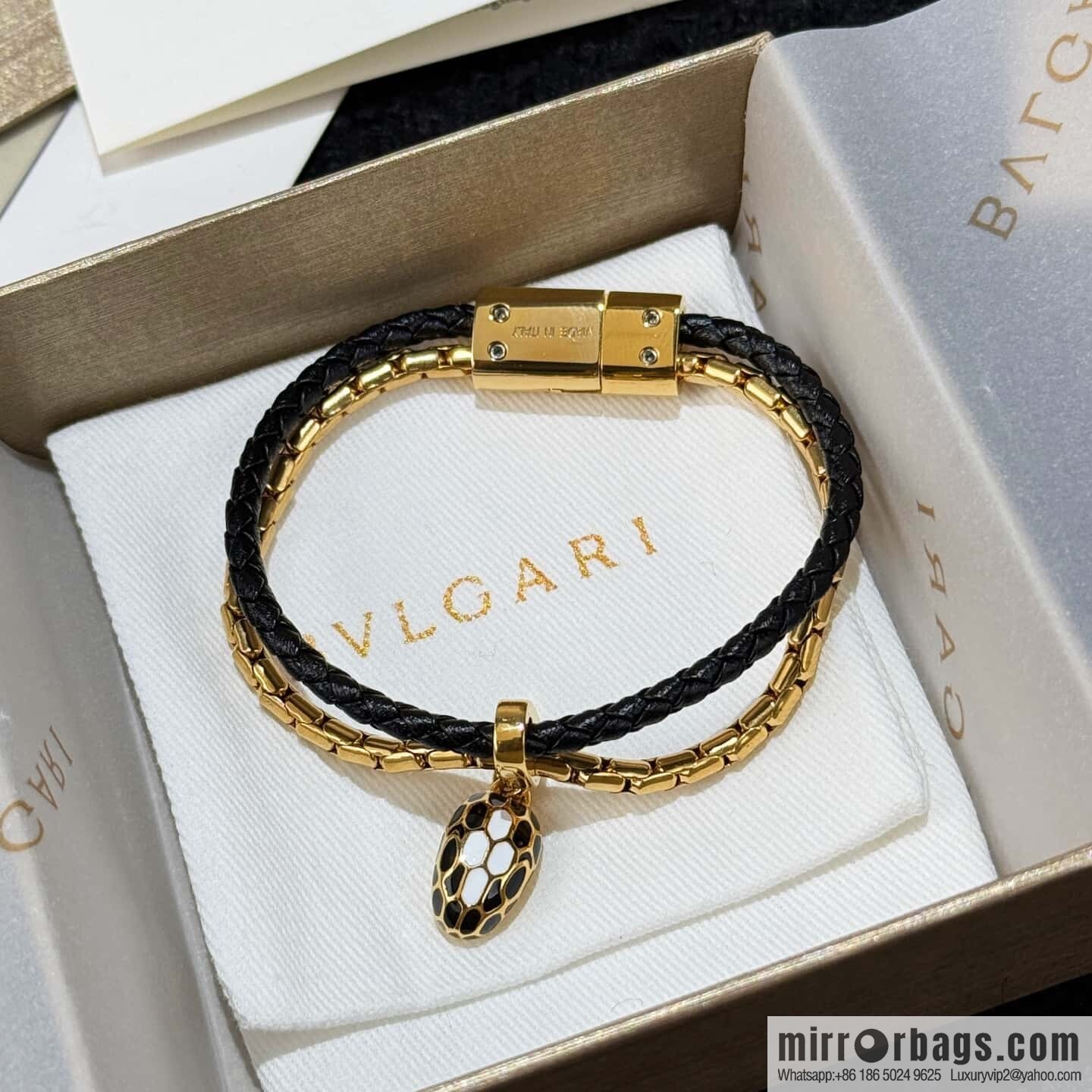 ❗️New ❗️ 7 color ☀ BVLGARI SERPENTI FOREVER series snakehead double leather rope bracelet bracelet ☀️
