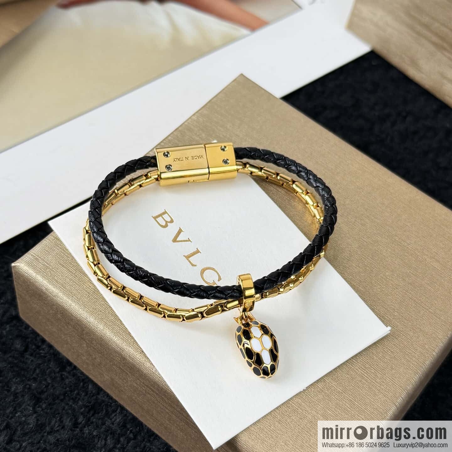❗️New ❗️ 7 color ☀ BVLGARI SERPENTI FOREVER series snakehead double leather rope bracelet bracelet ☀️