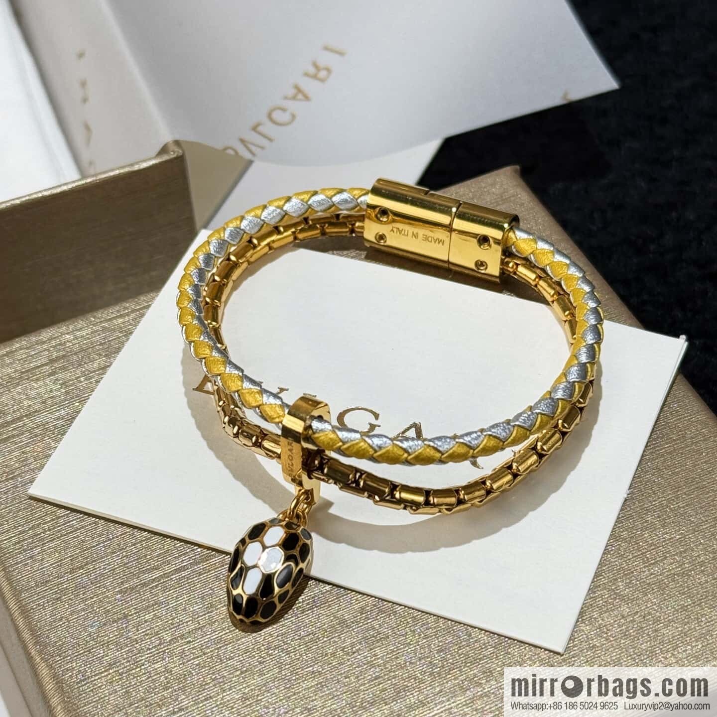 ❗️New ❗️ 7 color ☀ BVLGARI SERPENTI FOREVER series snakehead double leather rope bracelet bracelet ☀️