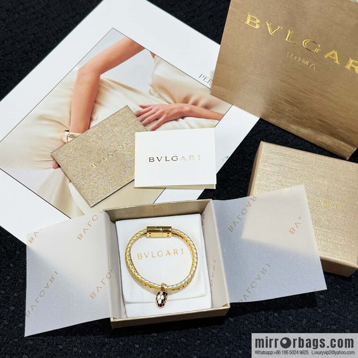 ❗️New ❗️ 7 color ☀ BVLGARI SERPENTI FOREVER series snakehead double leather rope bracelet bracelet ☀️