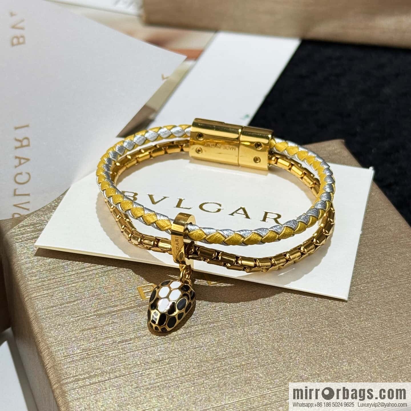 ❗️New ❗️ 7 color ☀ BVLGARI SERPENTI FOREVER series snakehead double leather rope bracelet bracelet ☀️