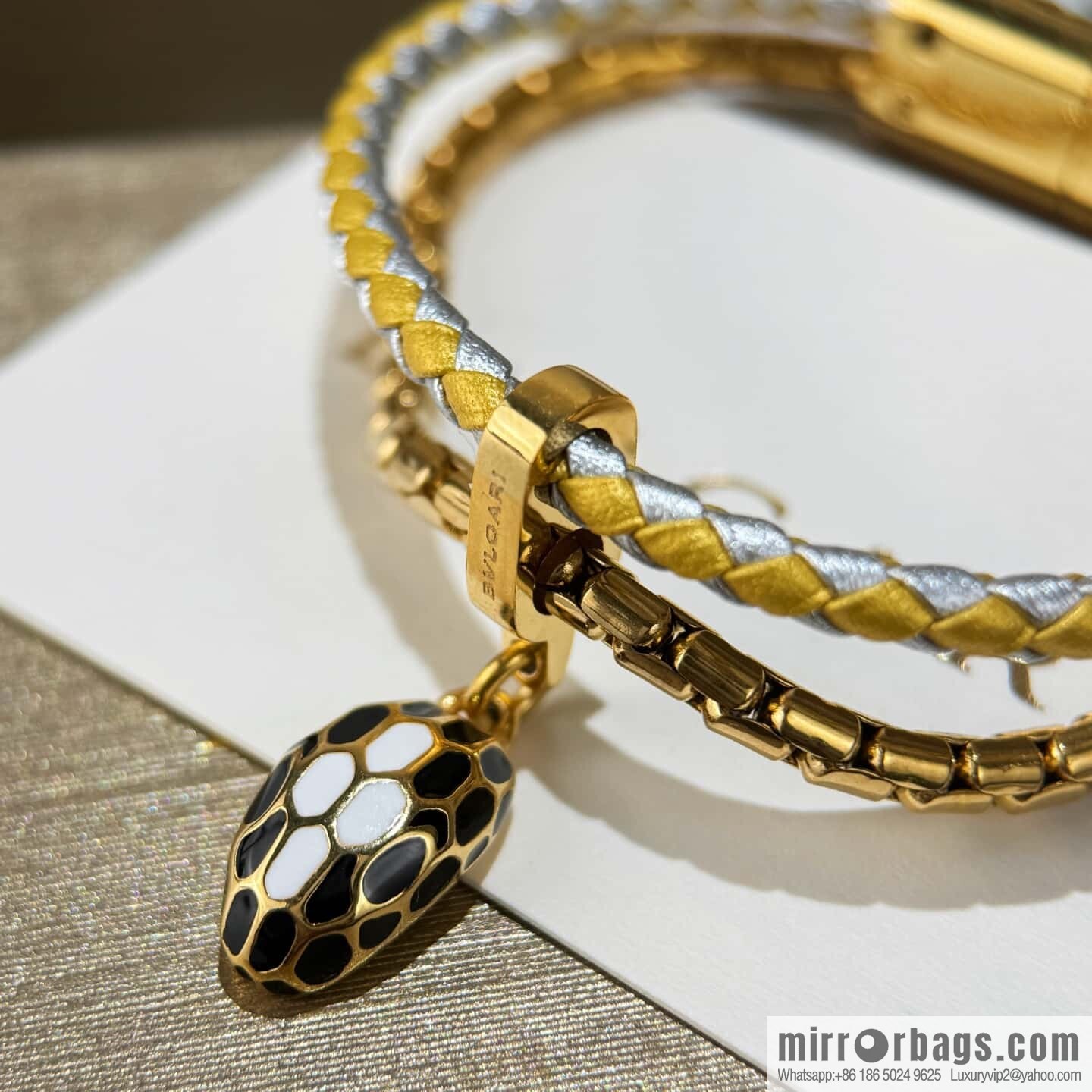 ❗️New ❗️ 7 color ☀ BVLGARI SERPENTI FOREVER series snakehead double leather rope bracelet bracelet ☀️