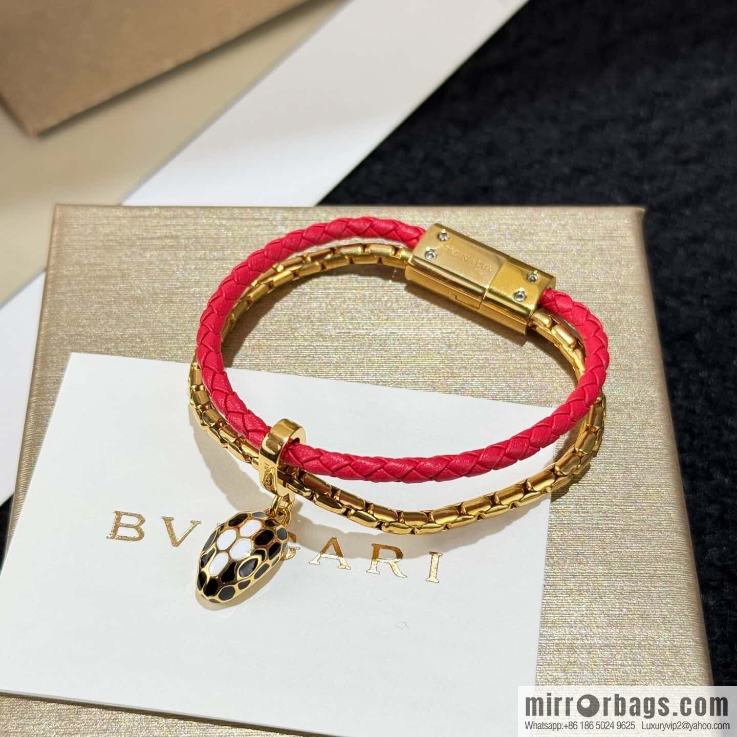 ❗️New ❗️ 7 color ☀ BVLGARI SERPENTI FOREVER series snakehead double leather rope bracelet bracelet ☀️