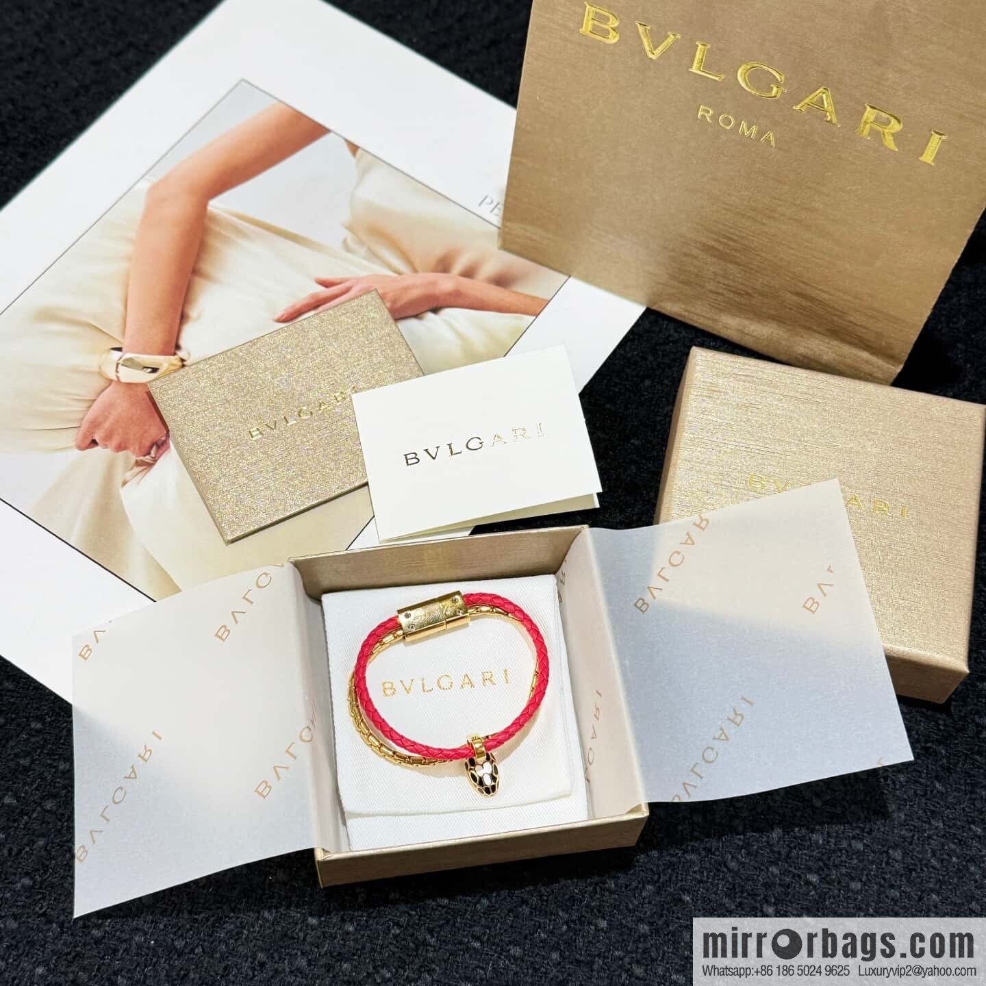 ❗️New ❗️ 7 color ☀ BVLGARI SERPENTI FOREVER series snakehead double leather rope bracelet bracelet ☀️