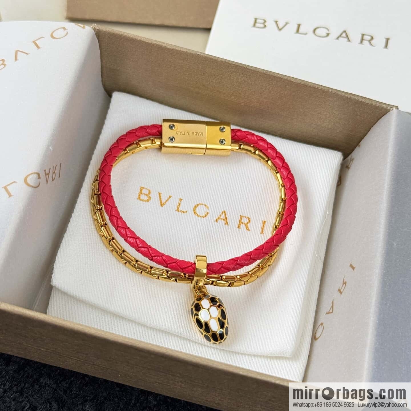 ❗️New ❗️ 7 color ☀ BVLGARI SERPENTI FOREVER series snakehead double leather rope bracelet bracelet ☀️