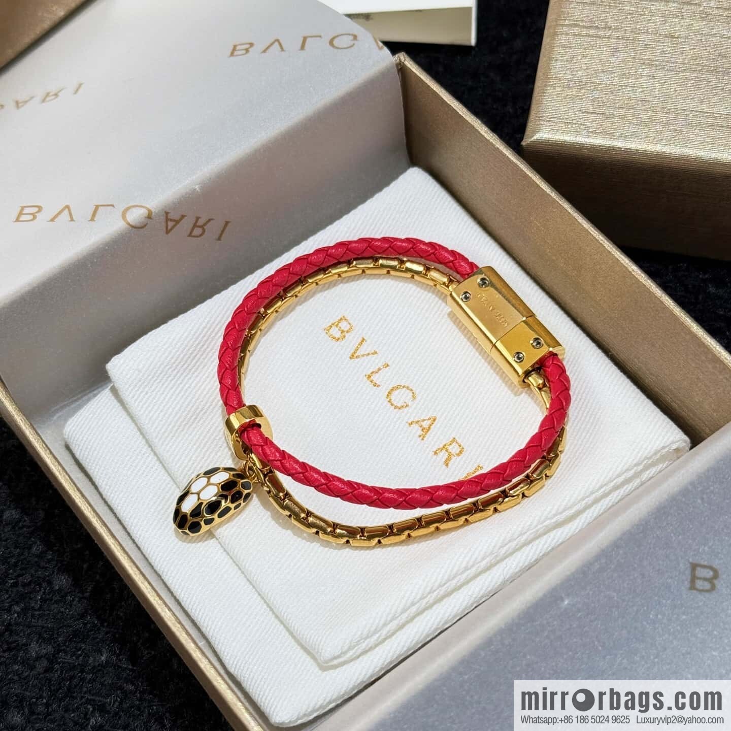 ❗️New ❗️ 7 color ☀ BVLGARI SERPENTI FOREVER series snakehead double leather rope bracelet bracelet ☀️