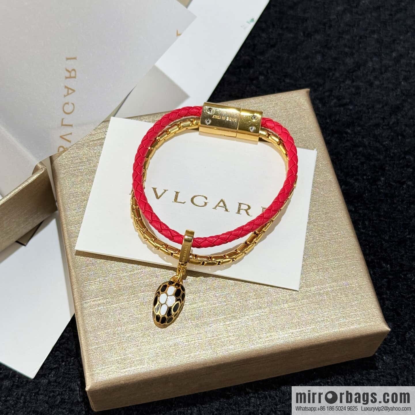 ❗️New ❗️ 7 color ☀ BVLGARI SERPENTI FOREVER series snakehead double leather rope bracelet bracelet ☀️