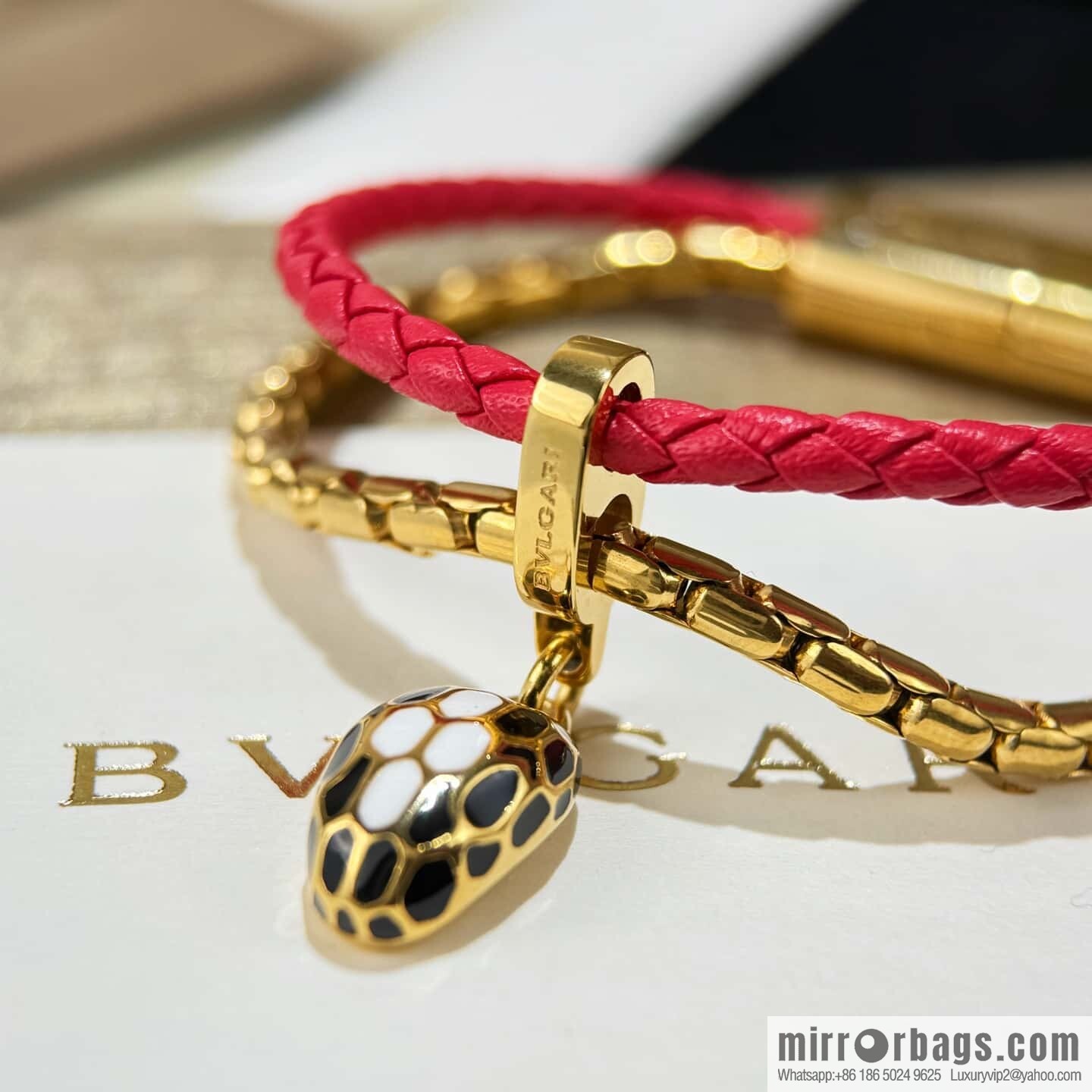 ❗️New ❗️ 7 color ☀ BVLGARI SERPENTI FOREVER series snakehead double leather rope bracelet bracelet ☀️