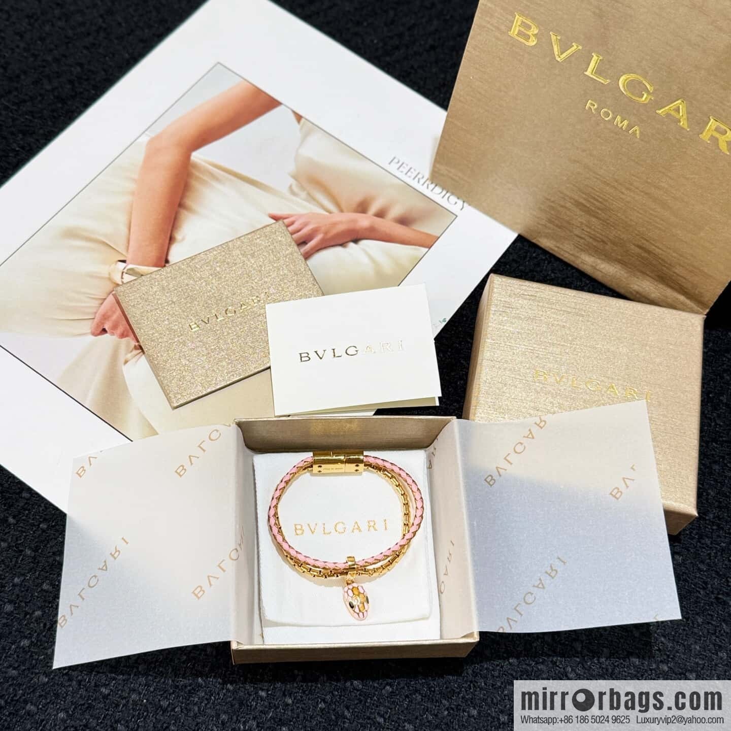 ❗️New ❗️ 7 color ☀ BVLGARI SERPENTI FOREVER series snakehead double leather rope bracelet bracelet ☀️