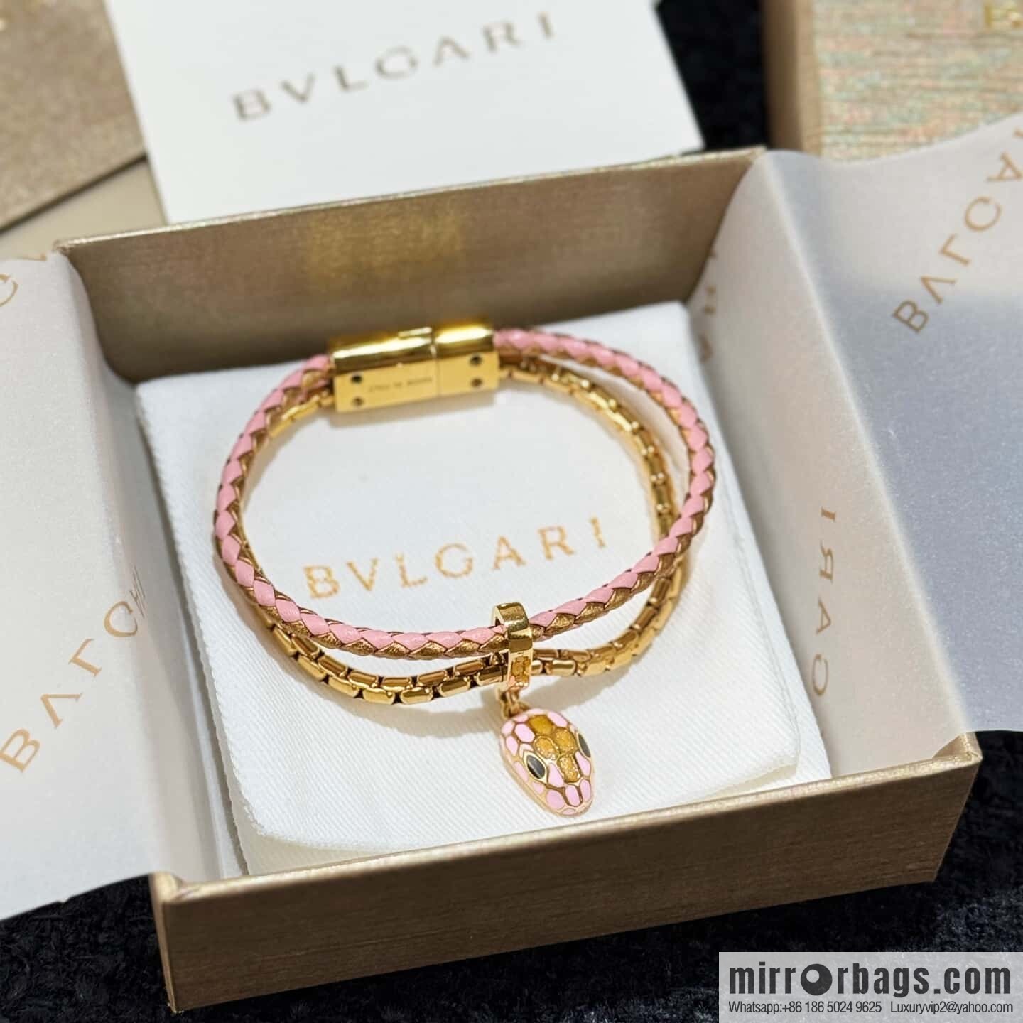 ❗️New ❗️ 7 color ☀ BVLGARI SERPENTI FOREVER series snakehead double leather rope bracelet bracelet ☀️