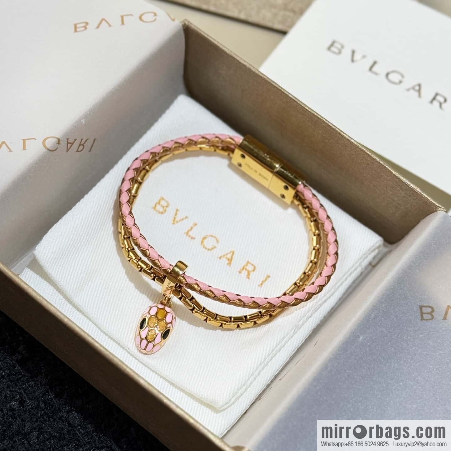 ❗️New ❗️ 7 color ☀ BVLGARI SERPENTI FOREVER series snakehead double leather rope bracelet bracelet ☀️