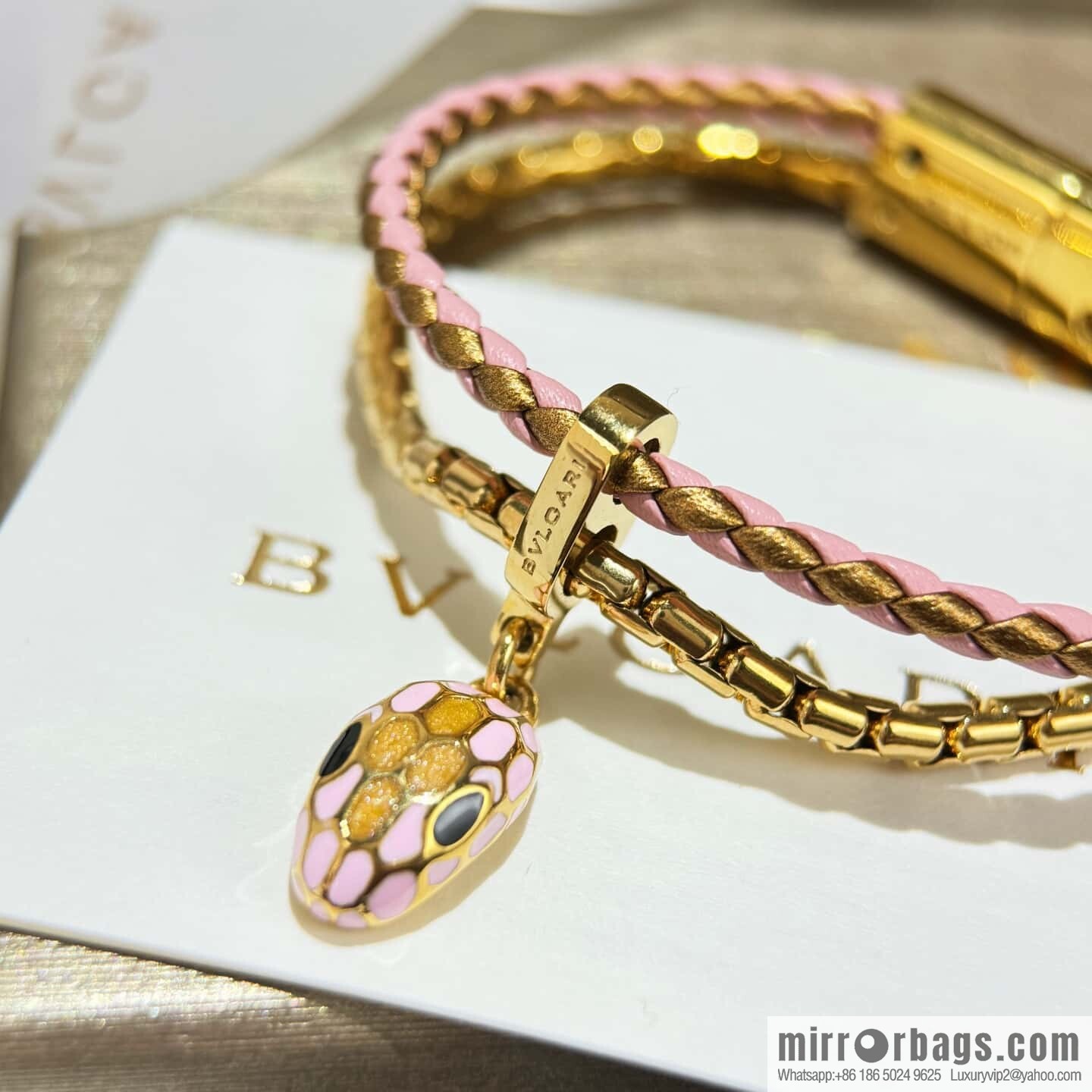 ❗️New ❗️ 7 color ☀ BVLGARI SERPENTI FOREVER series snakehead double leather rope bracelet bracelet ☀️