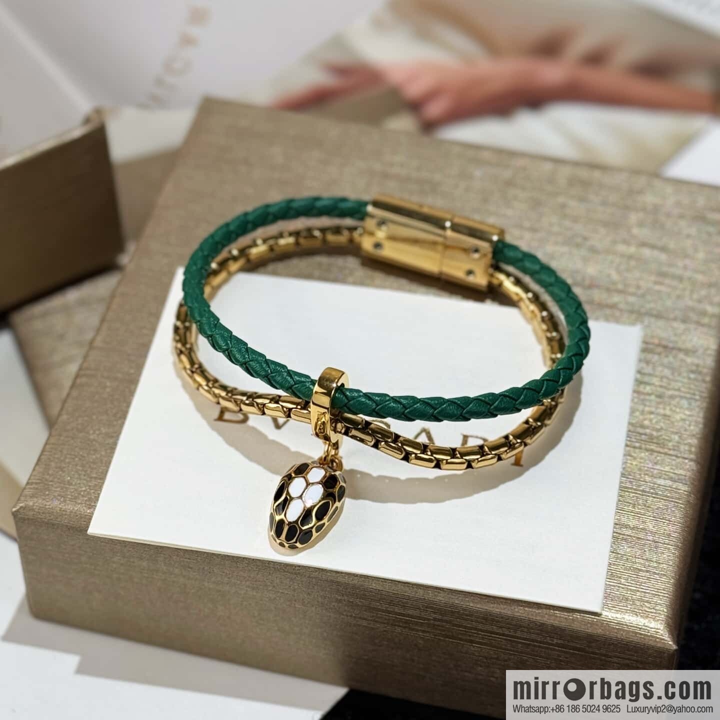 ❗️New ❗️ 7 color ☀ BVLGARI SERPENTI FOREVER series snakehead double leather rope bracelet bracelet ☀️