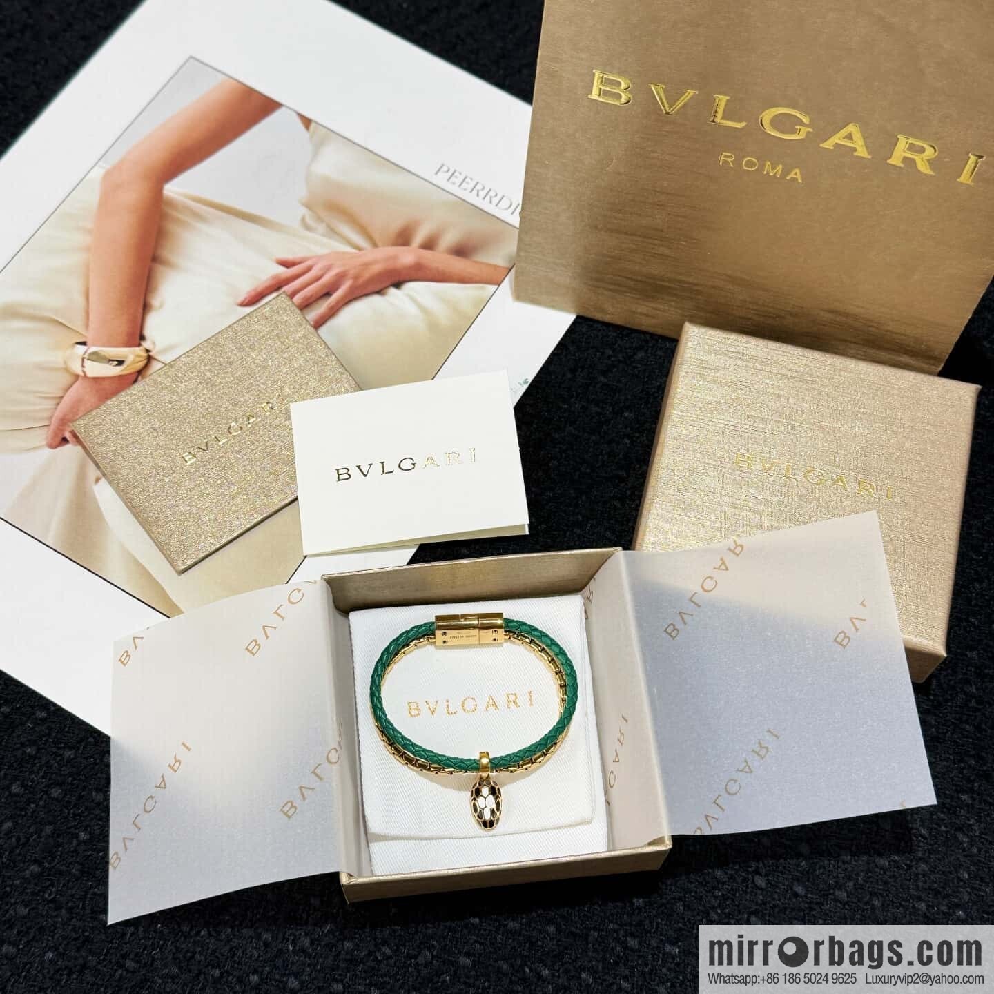 ❗️New ❗️ 7 color ☀ BVLGARI SERPENTI FOREVER series snakehead double leather rope bracelet bracelet ☀️