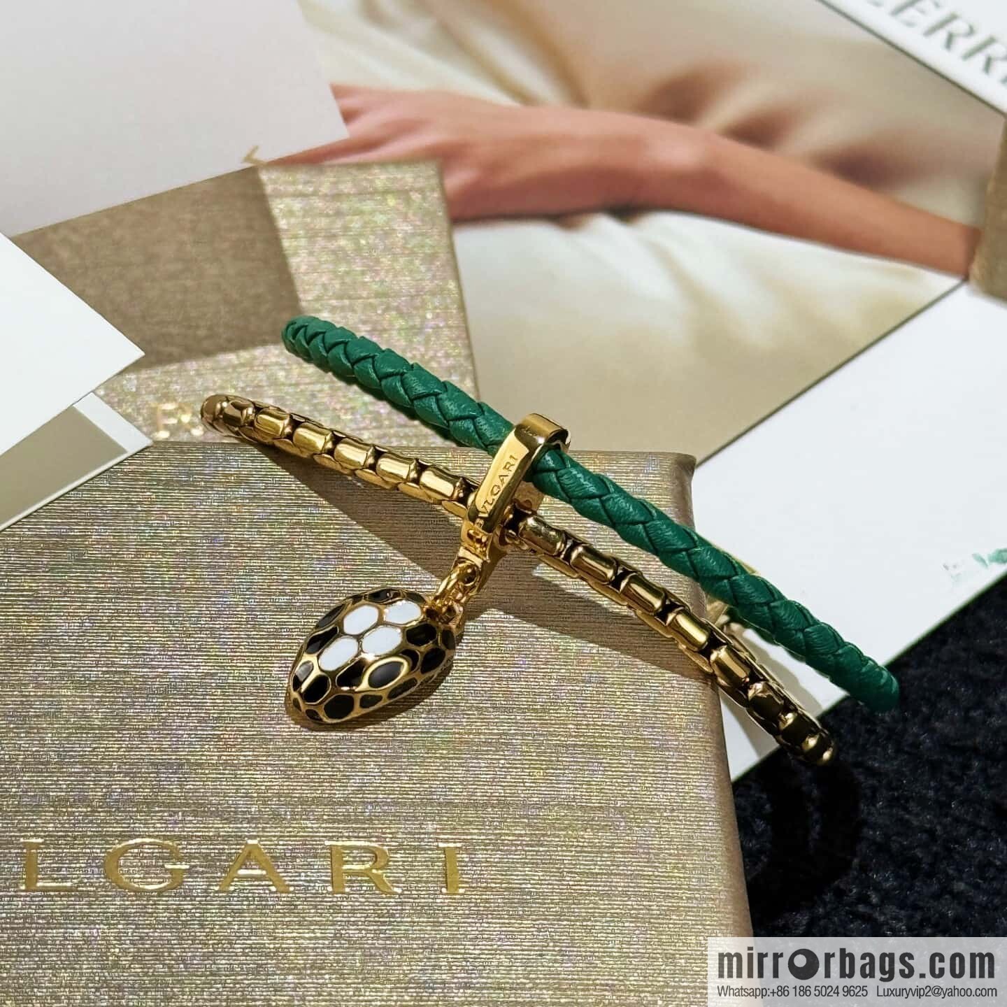 ❗️New ❗️ 7 color ☀ BVLGARI SERPENTI FOREVER series snakehead double leather rope bracelet bracelet ☀️