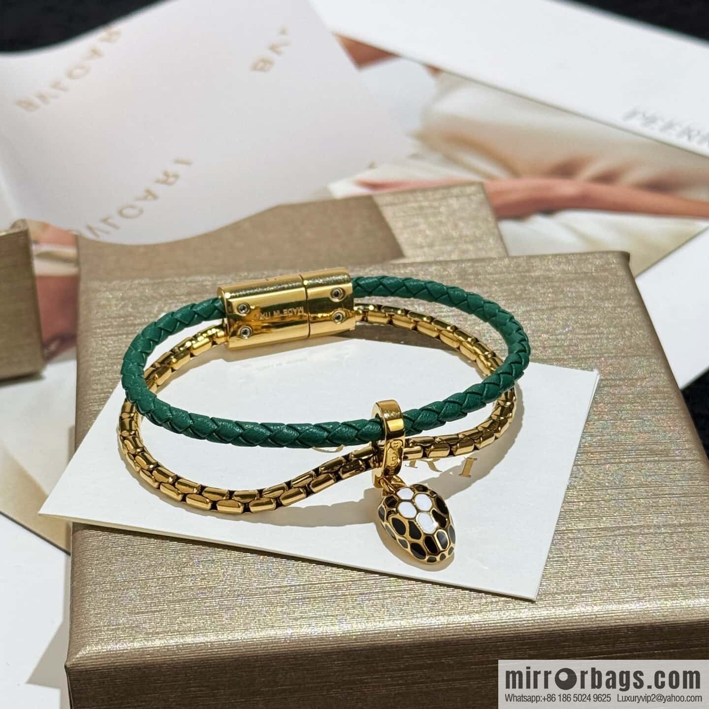 ❗️New ❗️ 7 color ☀ BVLGARI SERPENTI FOREVER series snakehead double leather rope bracelet bracelet ☀️