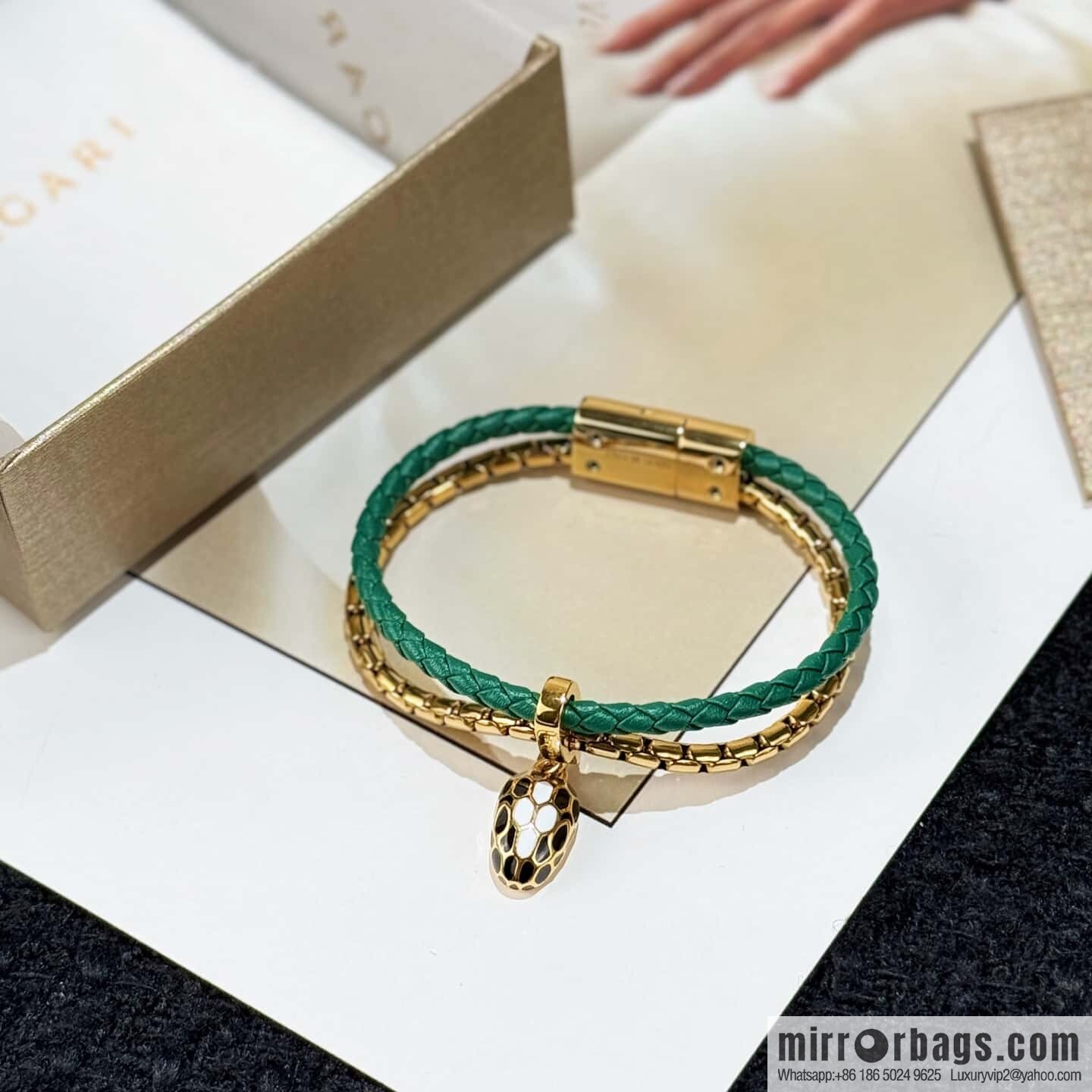 ❗️New ❗️ 7 color ☀ BVLGARI SERPENTI FOREVER series snakehead double leather rope bracelet bracelet ☀️