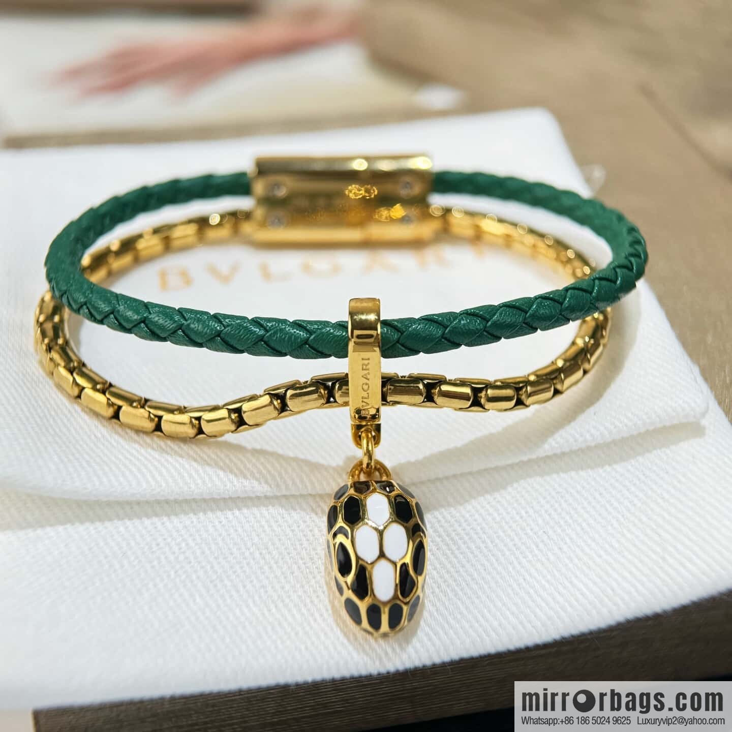 ❗️New ❗️ 7 color ☀ BVLGARI SERPENTI FOREVER series snakehead double leather rope bracelet bracelet ☀️