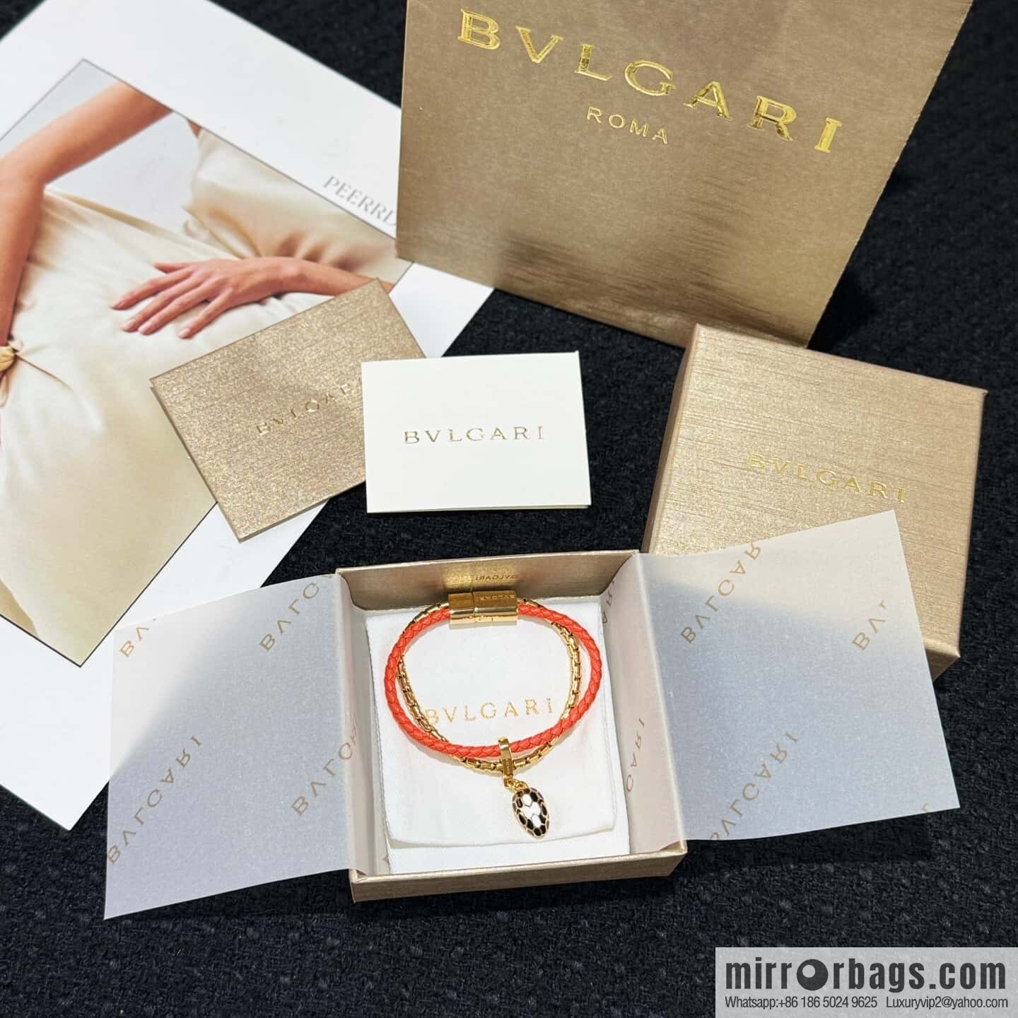 ❗️New ❗️ 7 color ☀ BVLGARI SERPENTI FOREVER series snakehead double leather rope bracelet bracelet ☀️