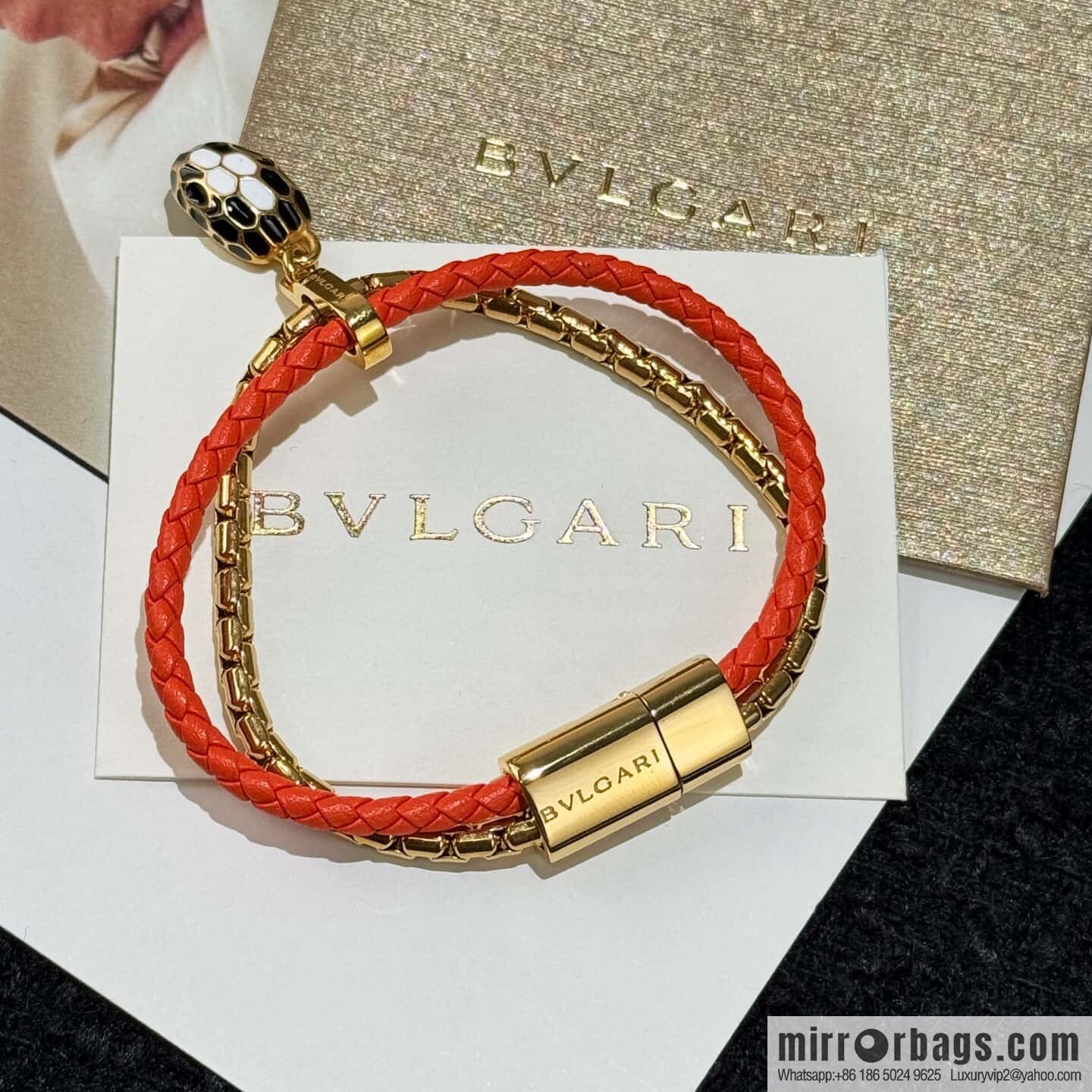 ❗️New ❗️ 7 color ☀ BVLGARI SERPENTI FOREVER series snakehead double leather rope bracelet bracelet ☀️