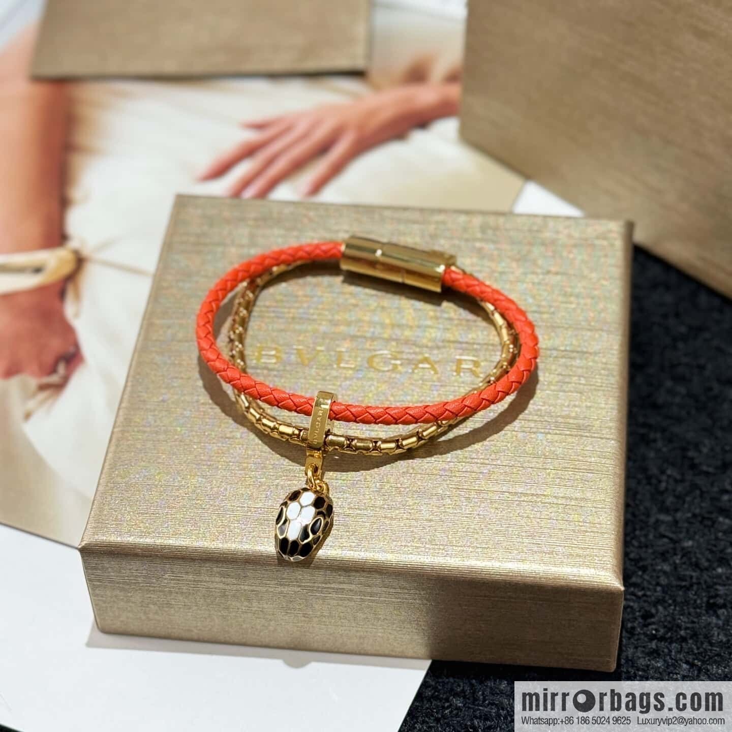 ❗️New ❗️ 7 color ☀ BVLGARI SERPENTI FOREVER series snakehead double leather rope bracelet bracelet ☀️