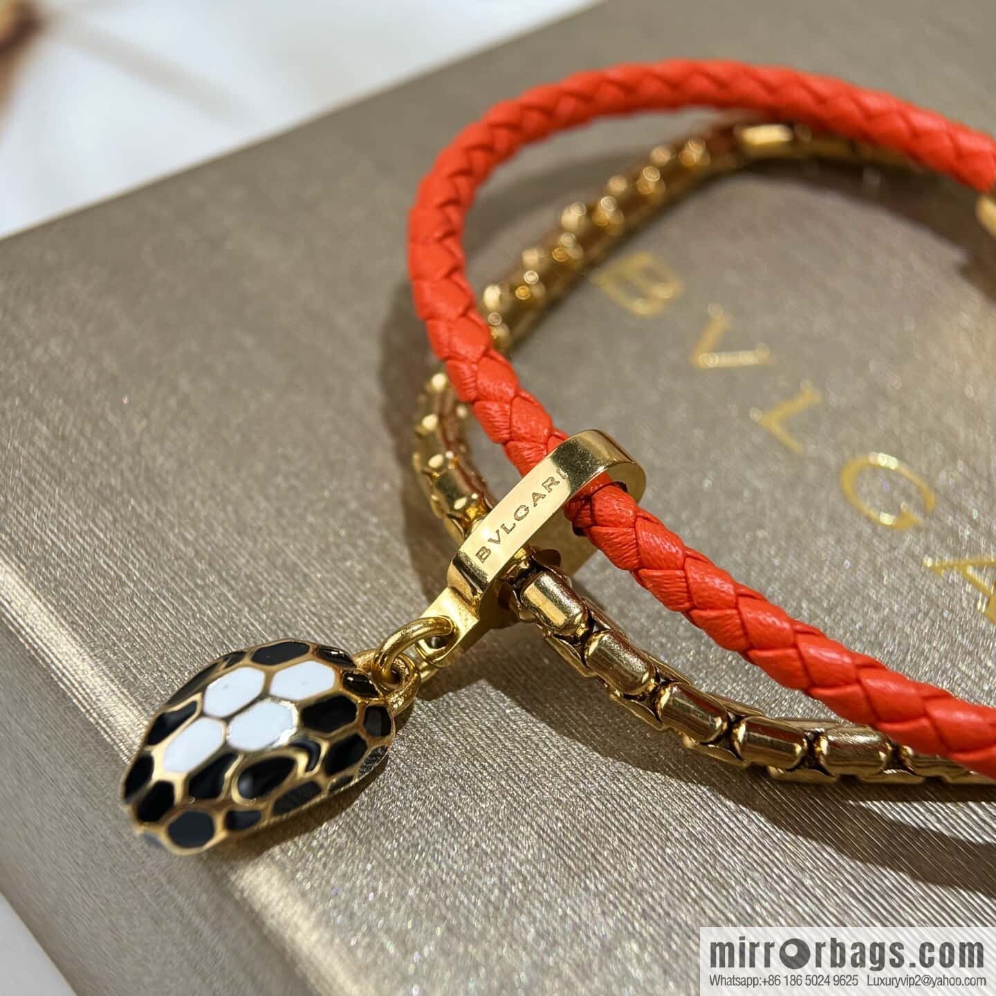 ❗️New ❗️ 7 color ☀ BVLGARI SERPENTI FOREVER series snakehead double leather rope bracelet bracelet ☀️